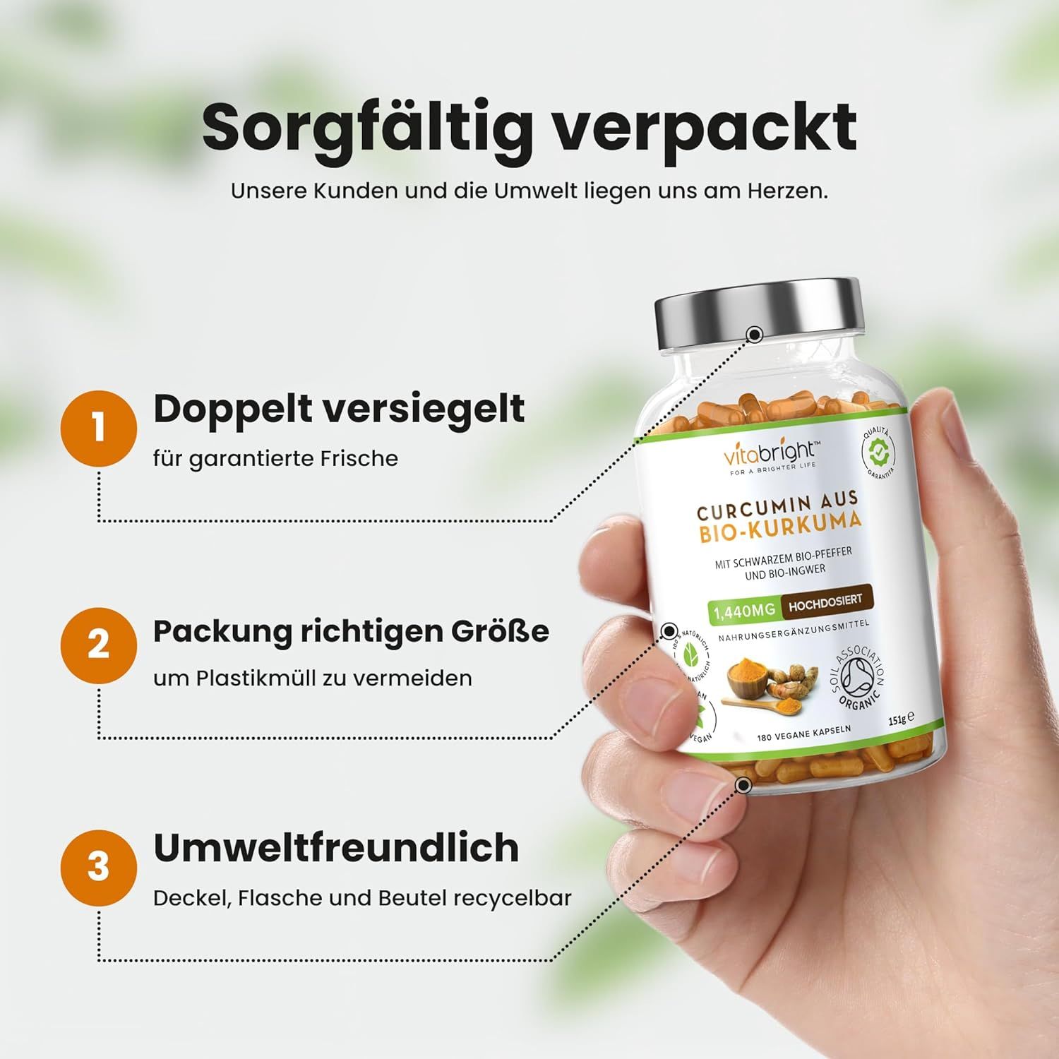VitaBright Kurkuma Kapseln Bio