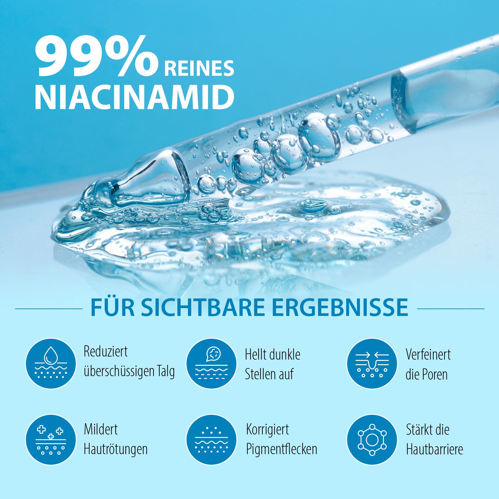P-beauty Gesichtsserum Niacinamide Hyaluronsäure B3 10% für Hautpflege