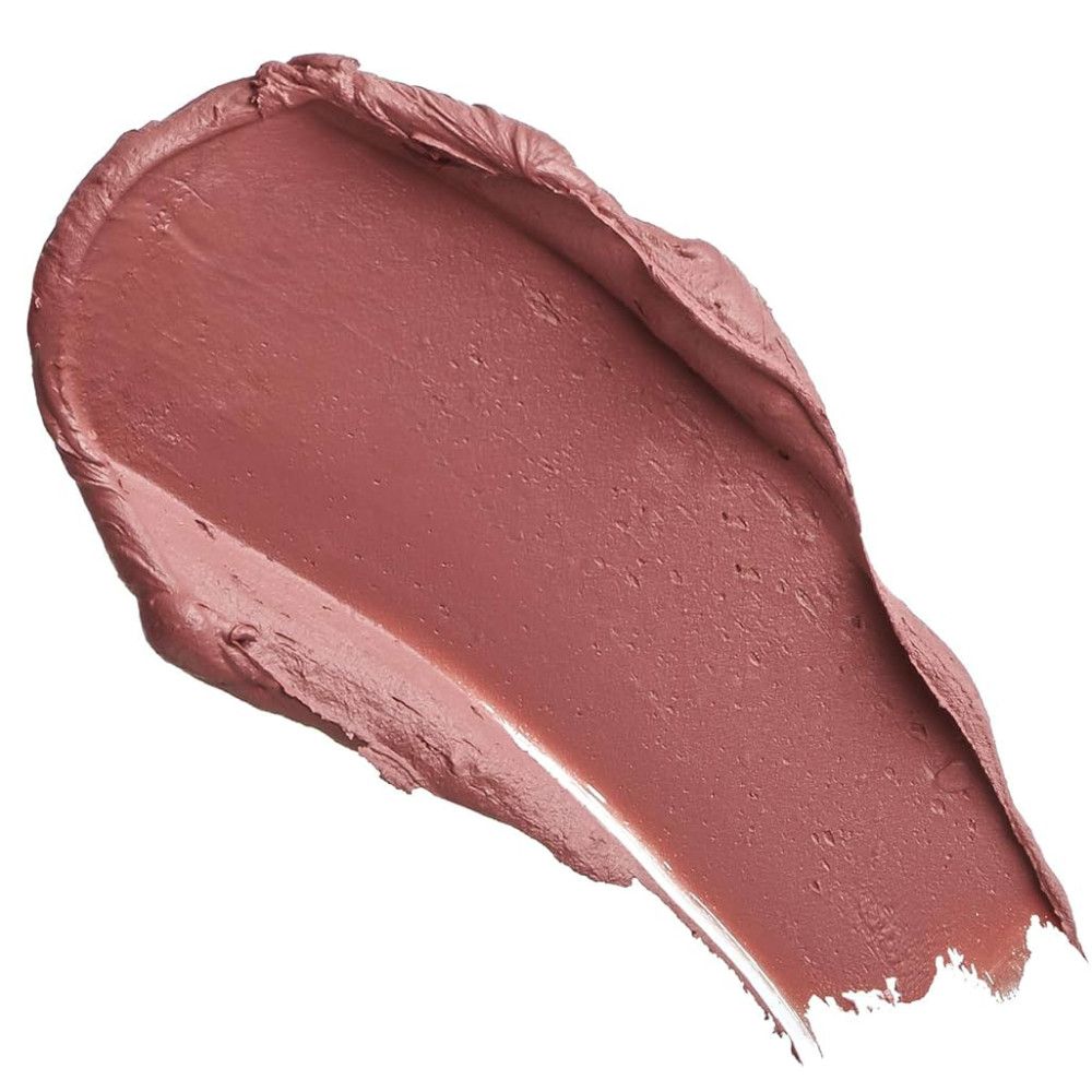 Lippenstift-Swatches. Rosafarbene Lippenstift-Farbe auf weißem Hintergrund.