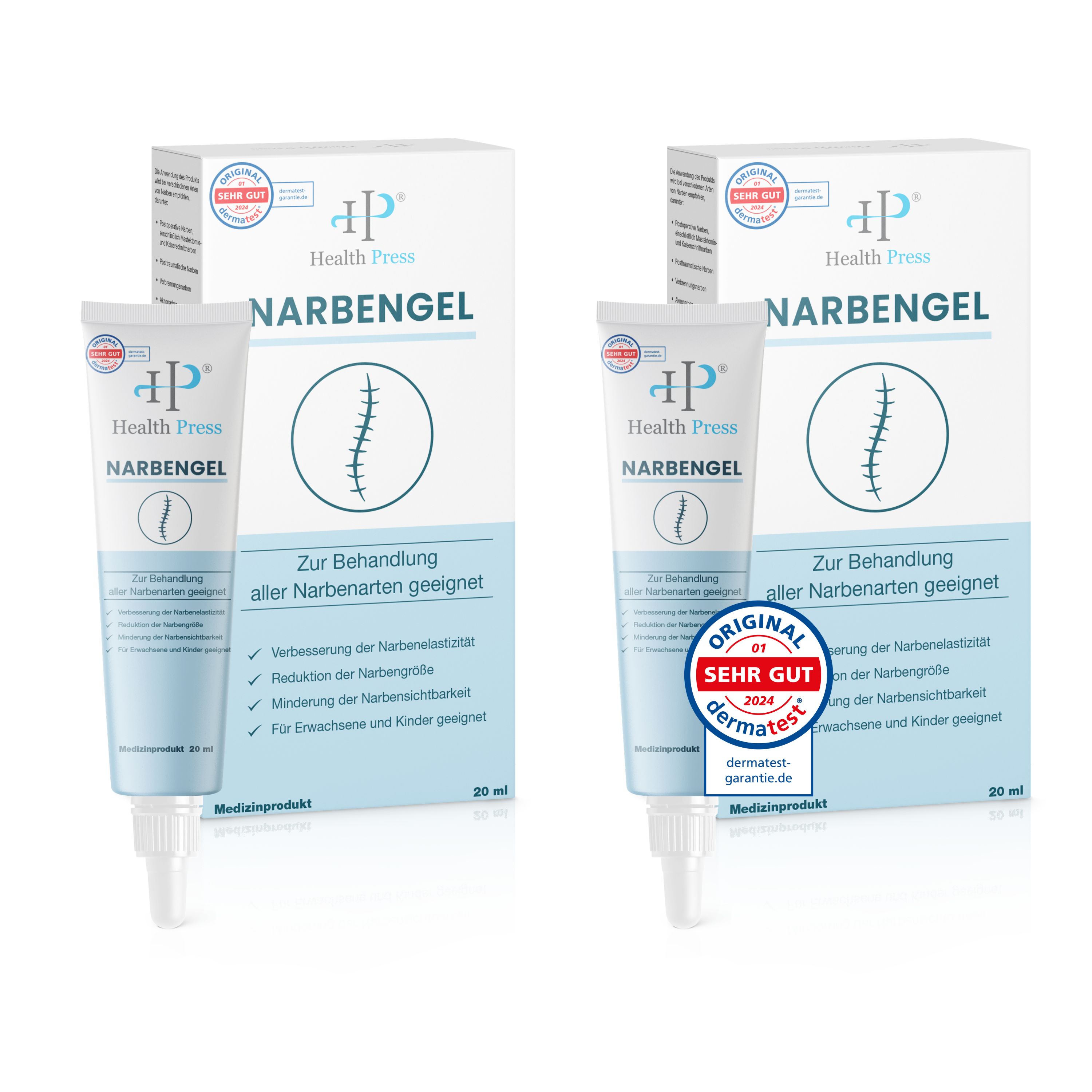 Health Press Narbengel – Narbensalbe zur Minderung von Narben Für alle geeignet 2x20 ml Gel
