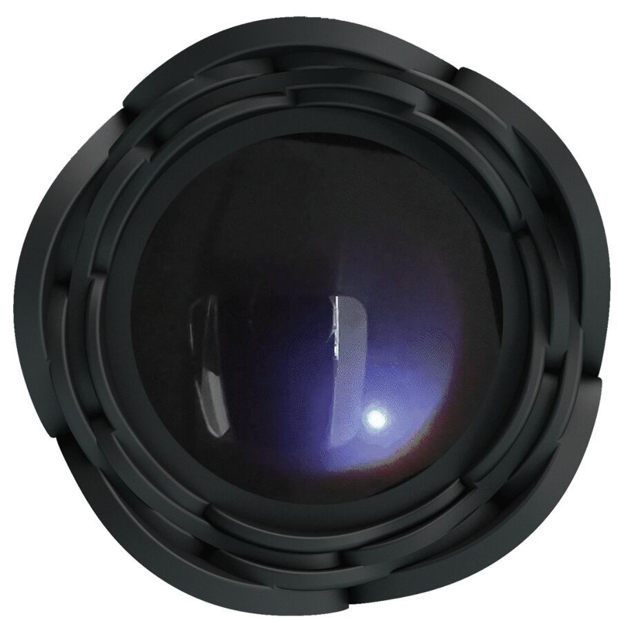 Nahaufnahme des Sockels eines schwarzen Analplugs. Blütenförmiges Design mit einem zentralen, dunklen Bereich.