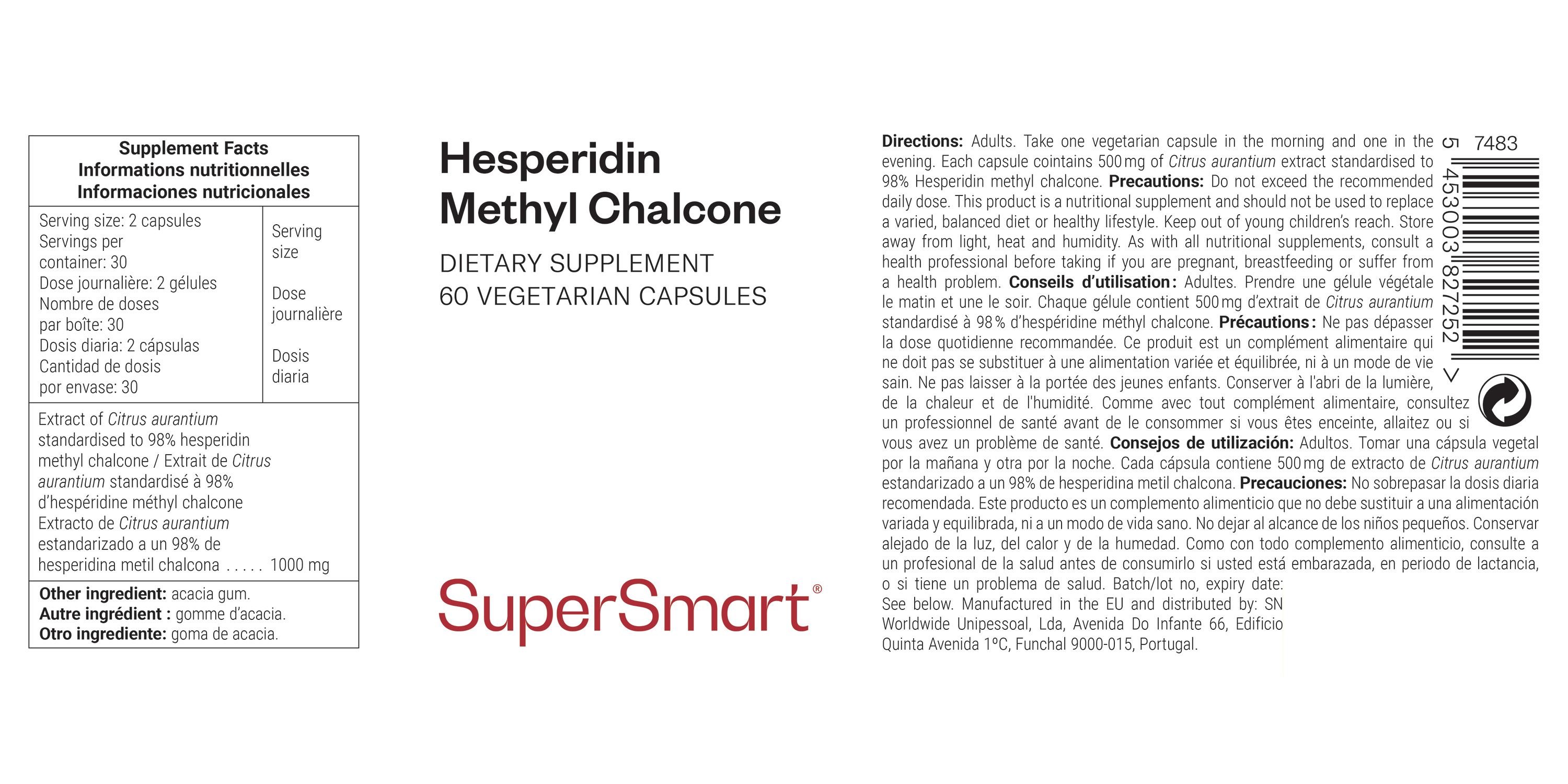 SuperSmart - Hesperidin Methyl Chalcone 60 St