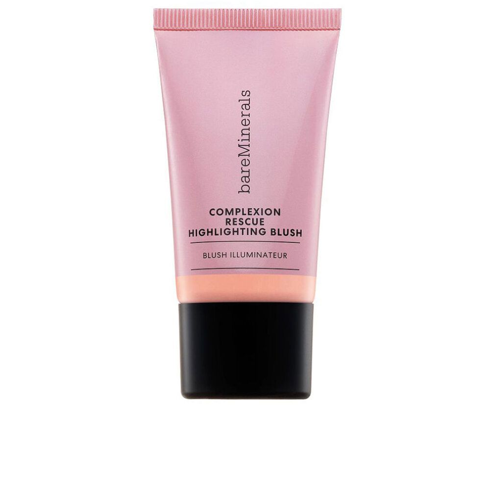 Rosa Tube mit schwarzem Deckel. Aufschrift: bareMinerals, COMPLEXION RESCUE, HIGHLIGHTING BLUSH, BLUSH ILLUMINATEUR.