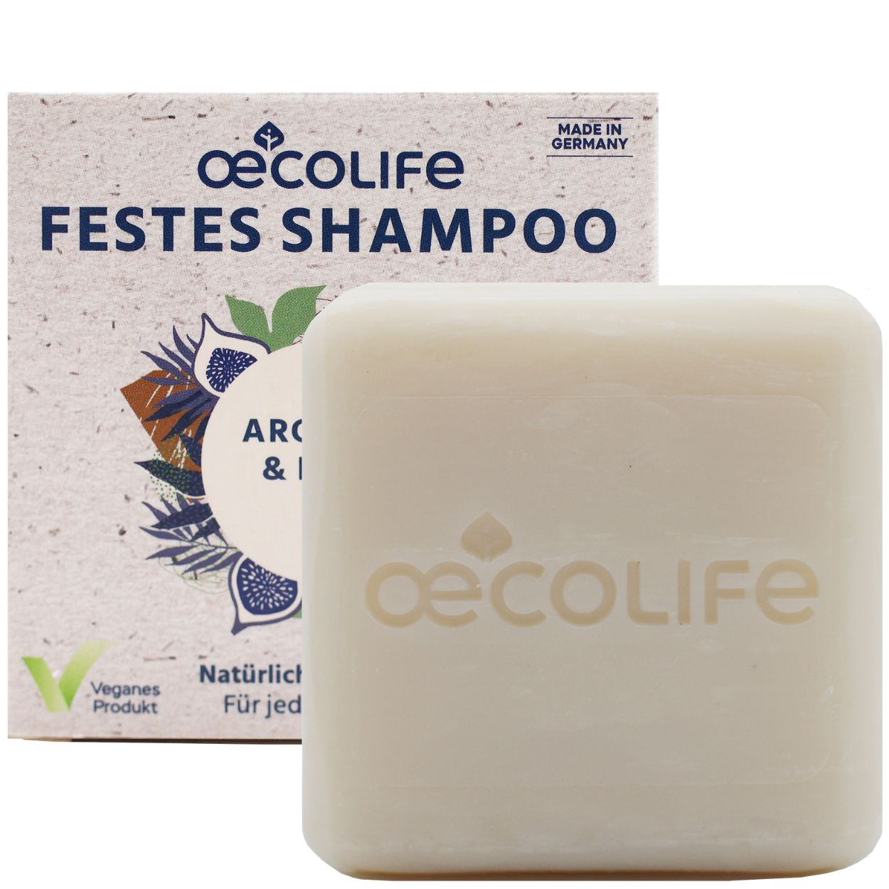 oecolife Festes Shampoo Arganöl & Feige