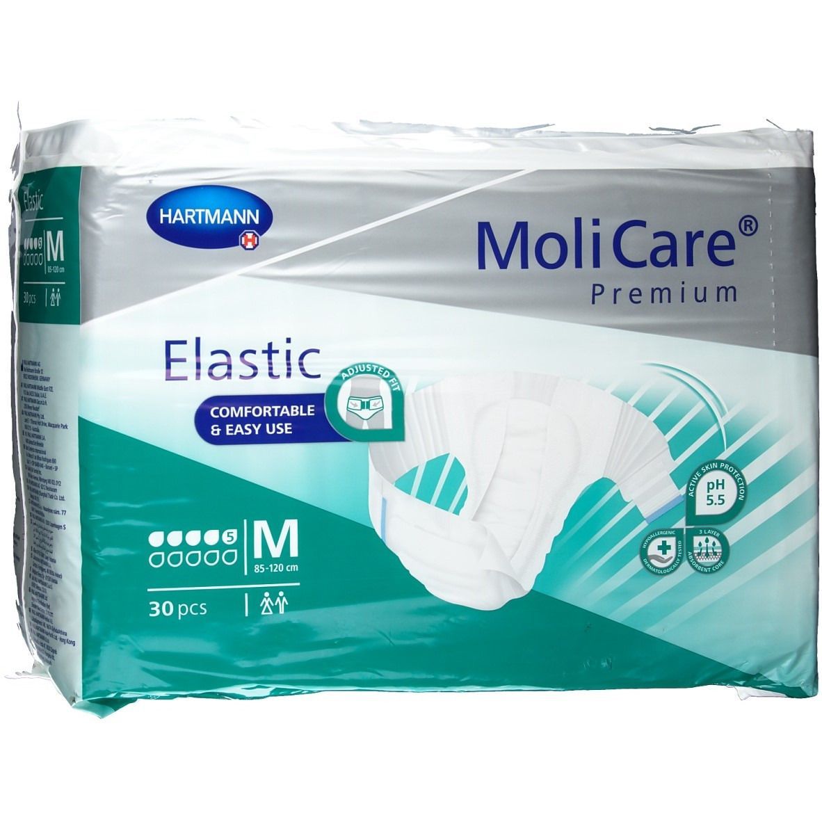 Molicare Premium Elastic Slip 5 Tropfen Gr.M 30 St Einweghosen