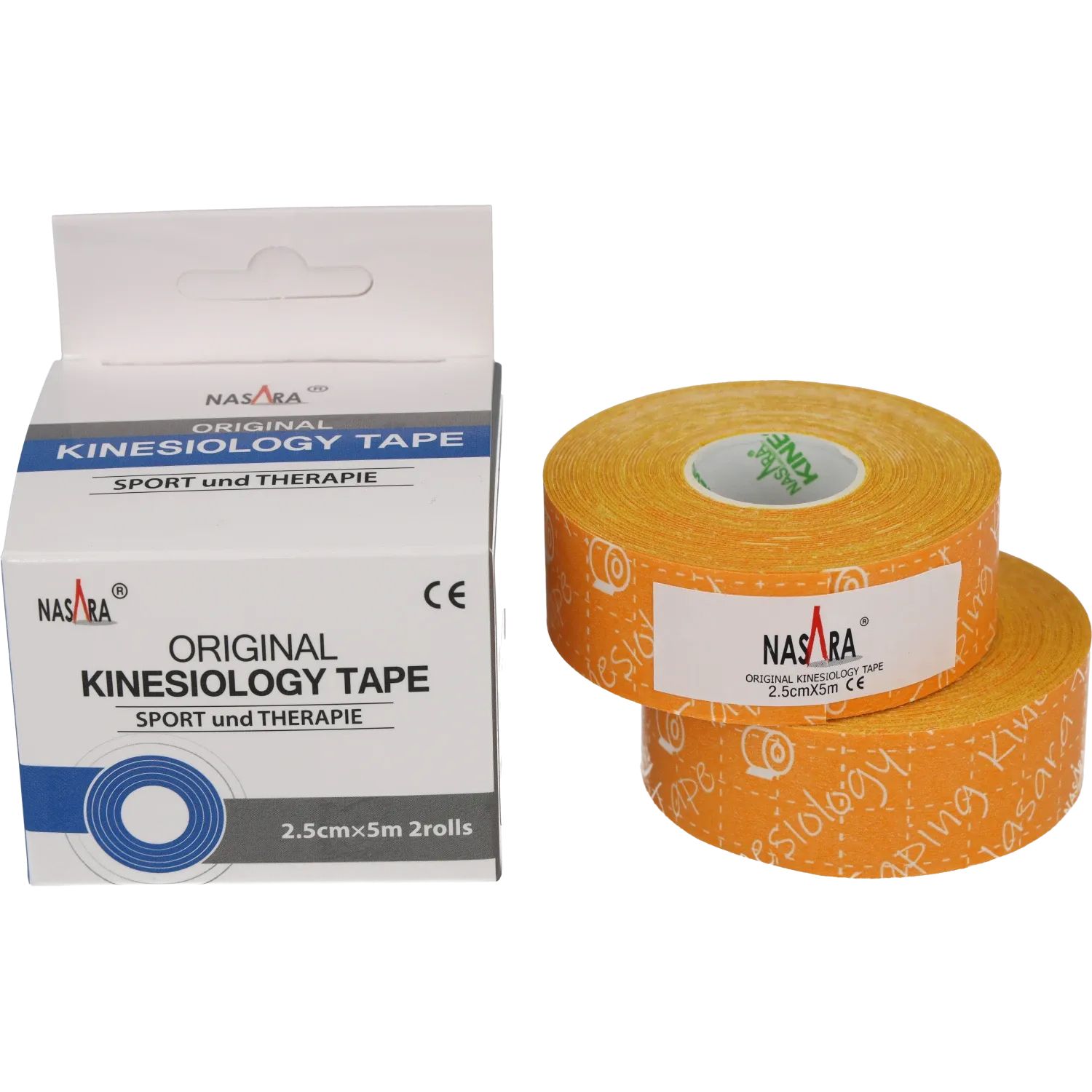 NASARA Kinesio Tape | 2,5cm x 5m (2 Rollen)