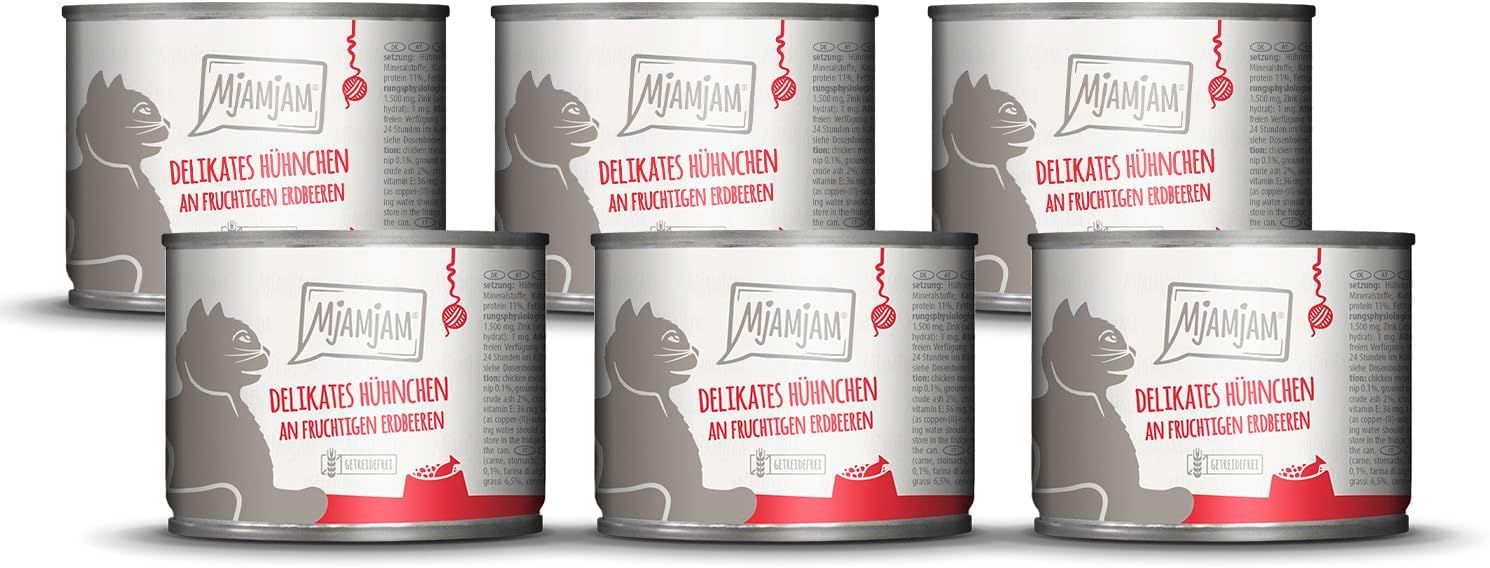 MjAMjAM – delikates Hühnchen an fruchtigen Erdbeeren 6x200 g Futter