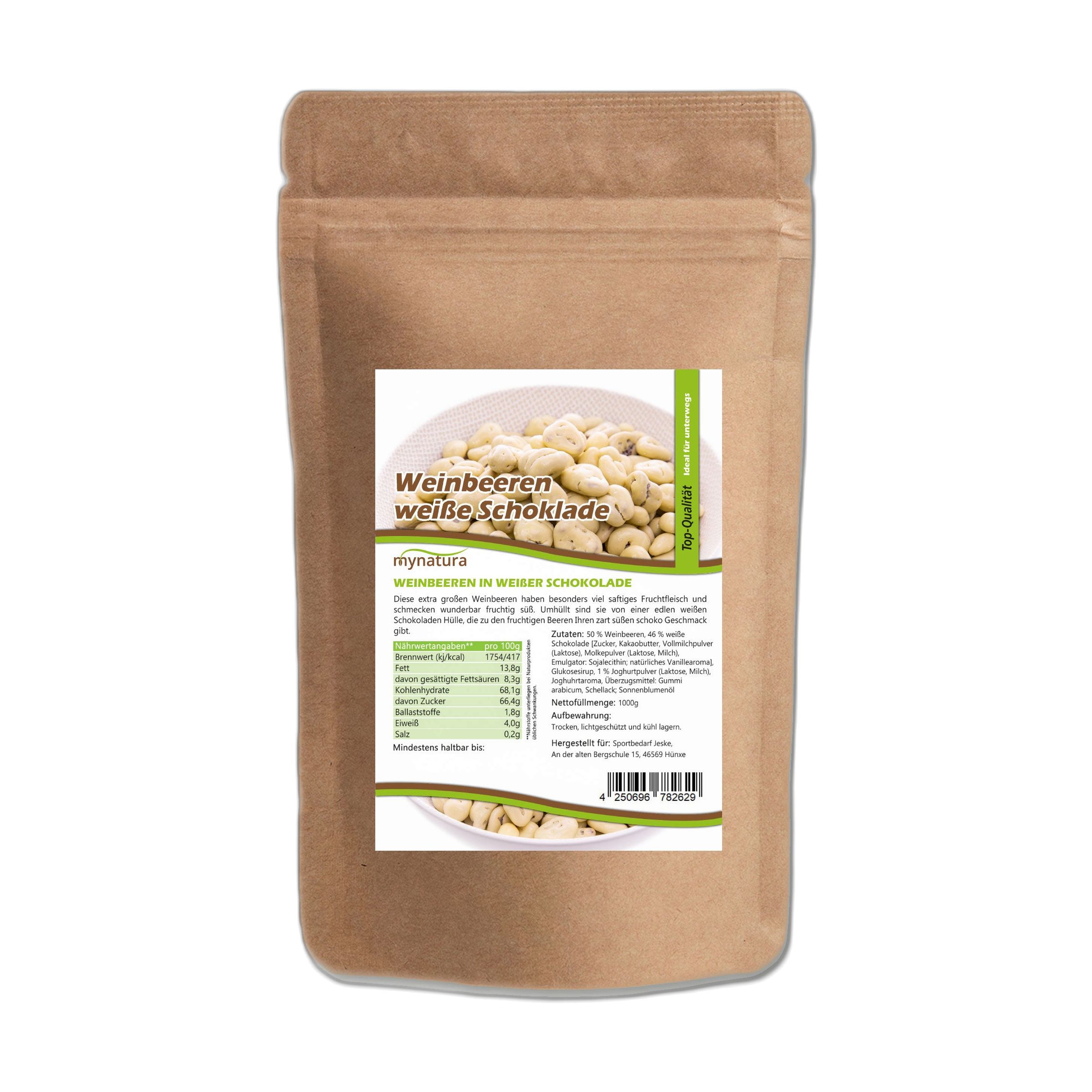 Mynatura Weinbeeren in weißer Schokolade 1000 g