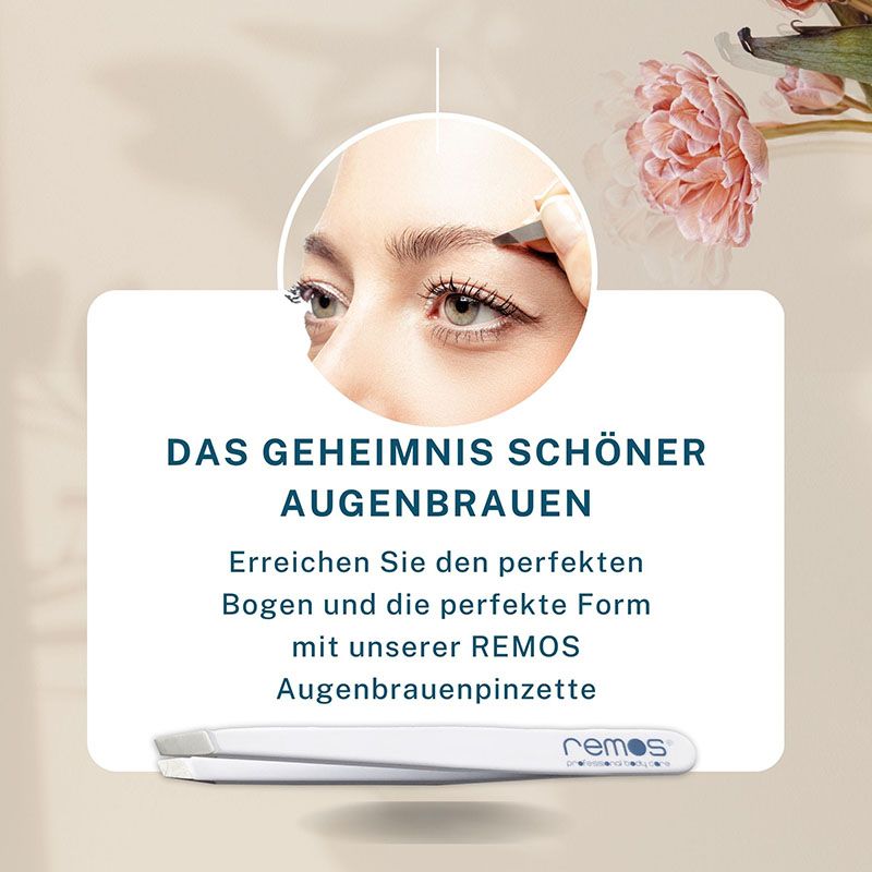 REMOS Augenbrauenpinzette, 9 cm, weiß
