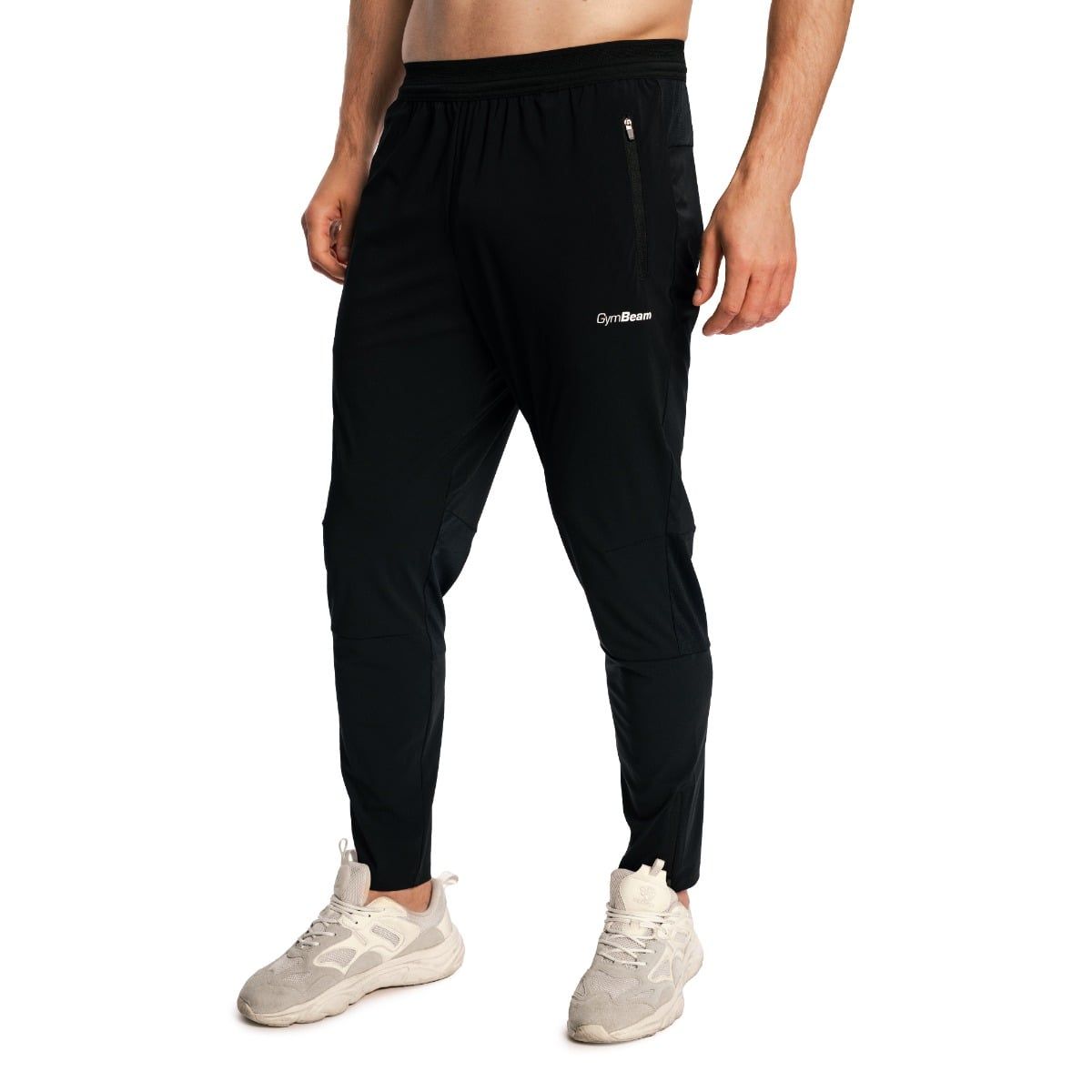 GymBeam Hose Herren slim mit Gummizug und Reißverschlusstaschen Pulse X Running schwarz