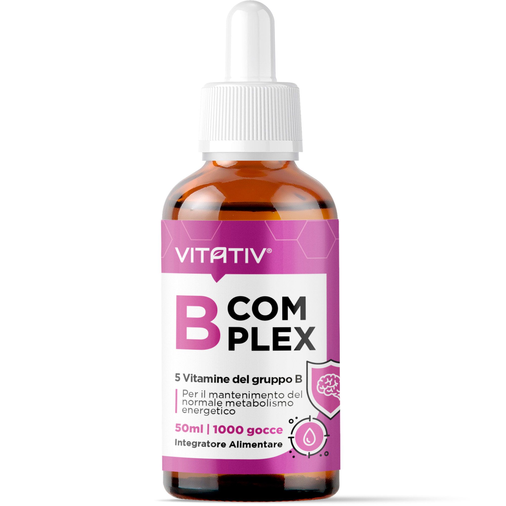 VITATIV® B Complex Vitamine Gruppo B - Integratore in Gocce con Vitamina B1, B3, B5, B6 e B12