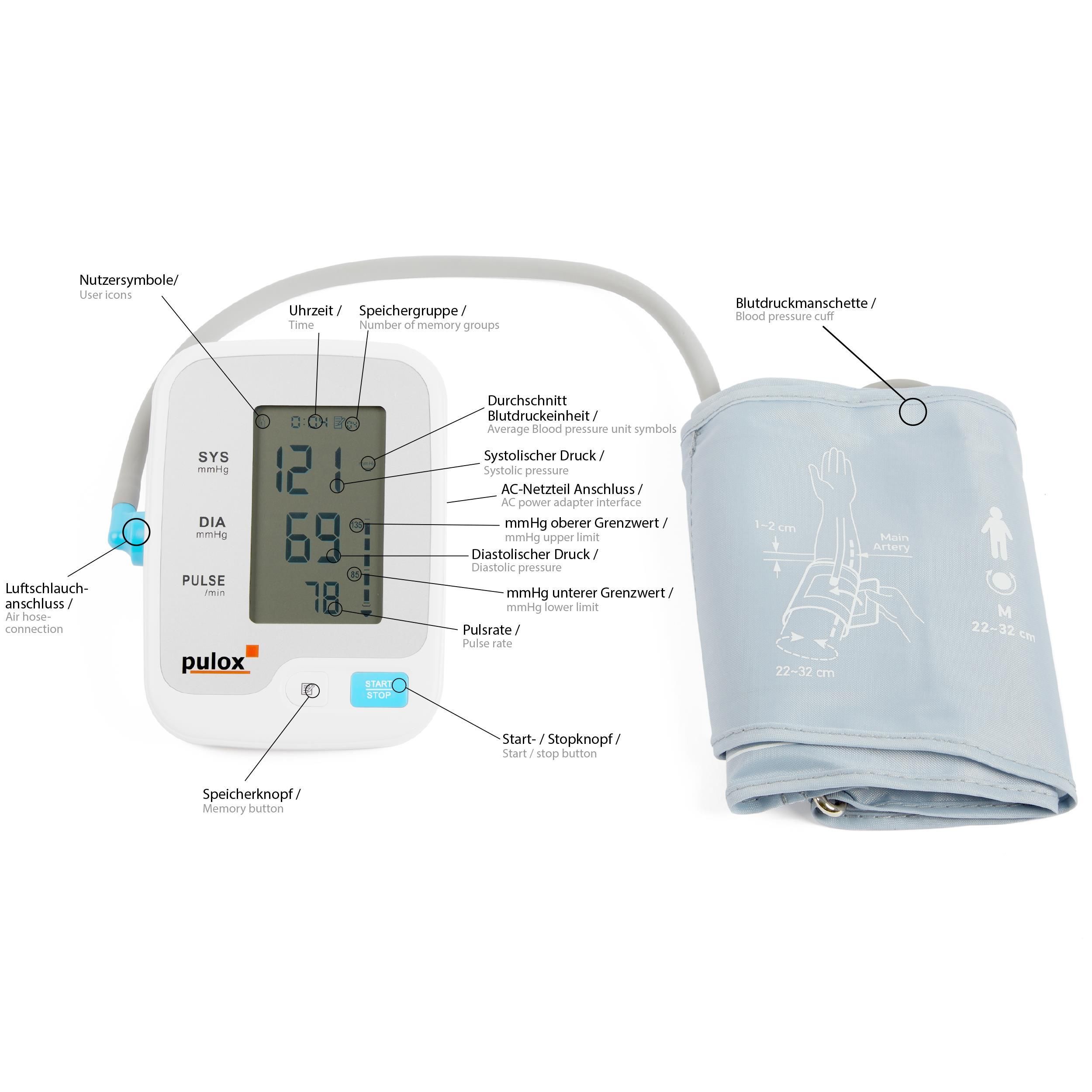 Pulox BMO-120 Elektrisches Oberarm-Blutdruckmessgerät