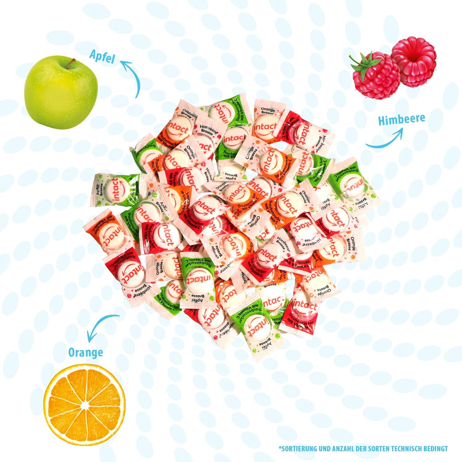 intact Traubenzucker Bonbons einzeln verpackt • 500g pro Beutel • 100% Vegan