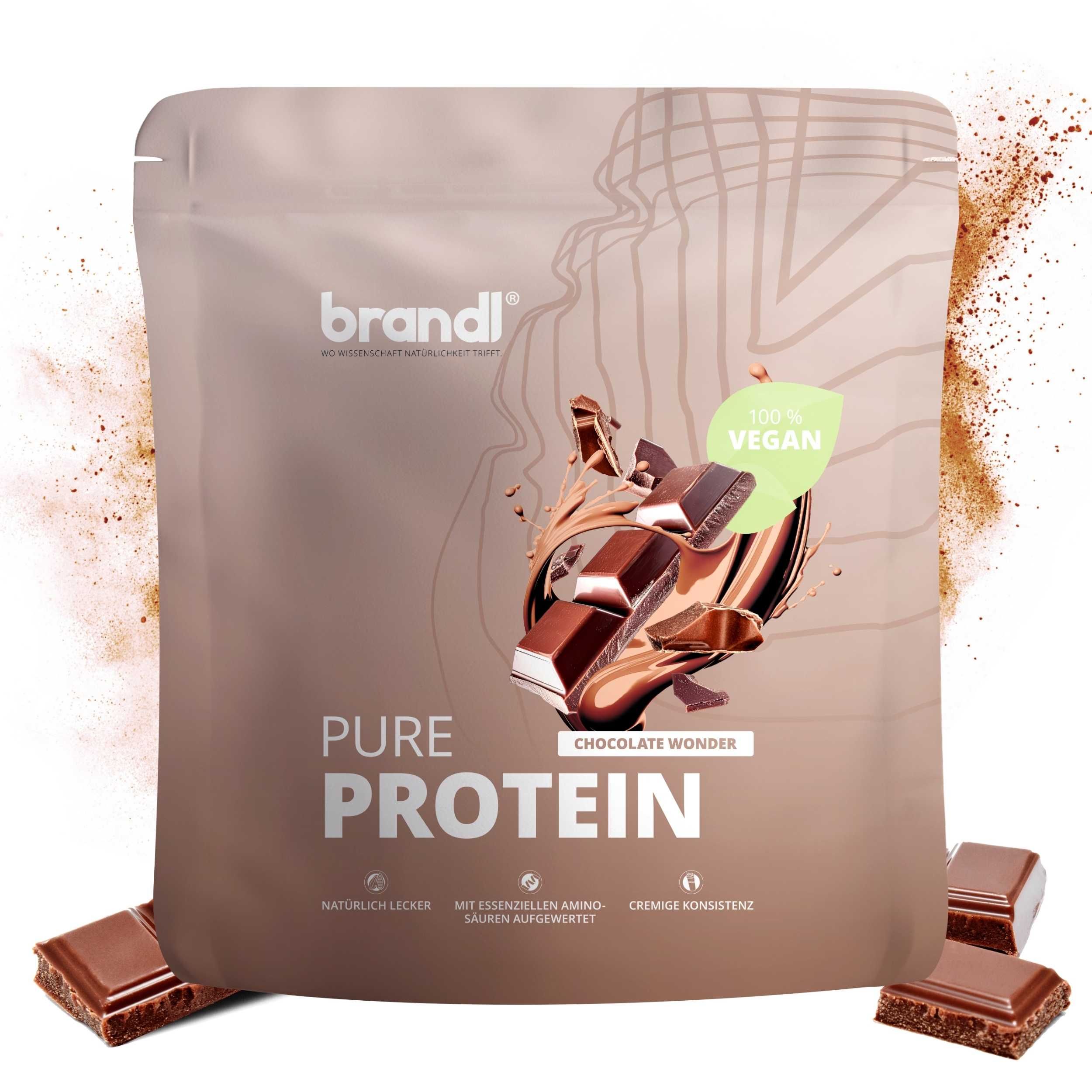 brandl® Pure Protein 2.0 Veganes Proteinpulver | Eiweißpulver Vegan mit natürlichem Aroma