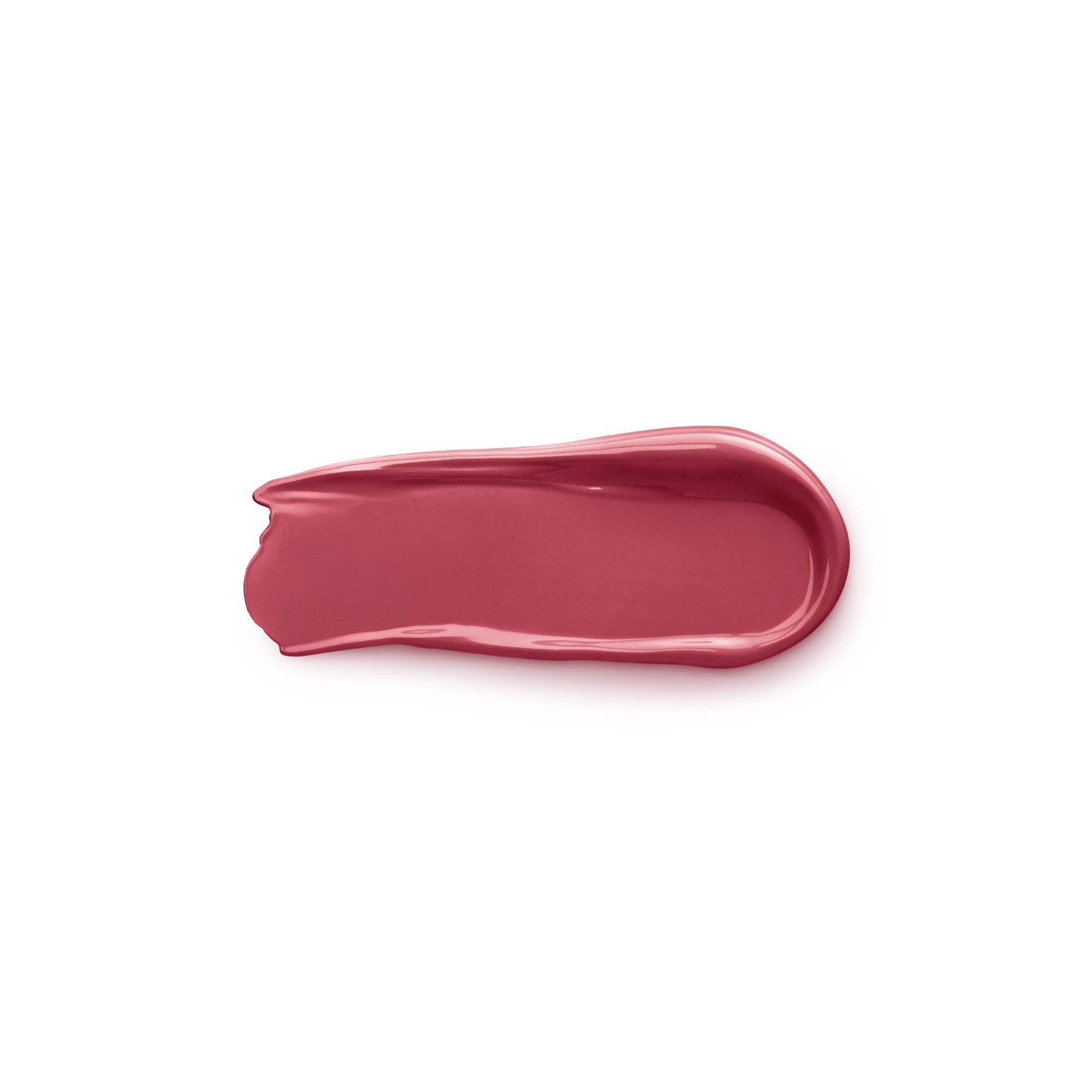 Ausgestrichene Lippenstiftprobe in Marsala-Farbe. Glänzende Textur. Auf weißem Hintergrund.