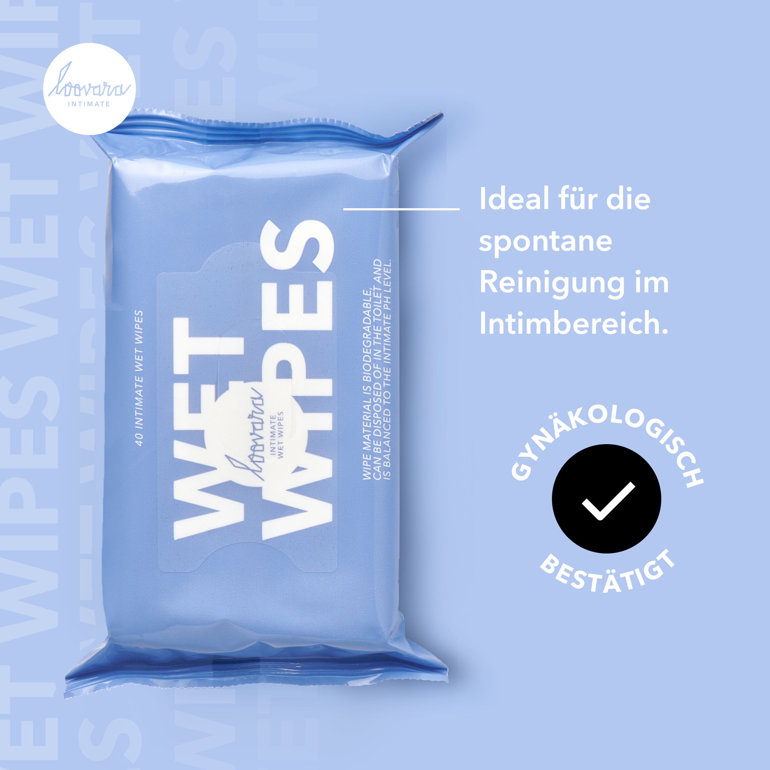 Loovara Intimpflege Tücher - WET WIPES - für Frauen 1er Pack, Intim-Feuchttücher