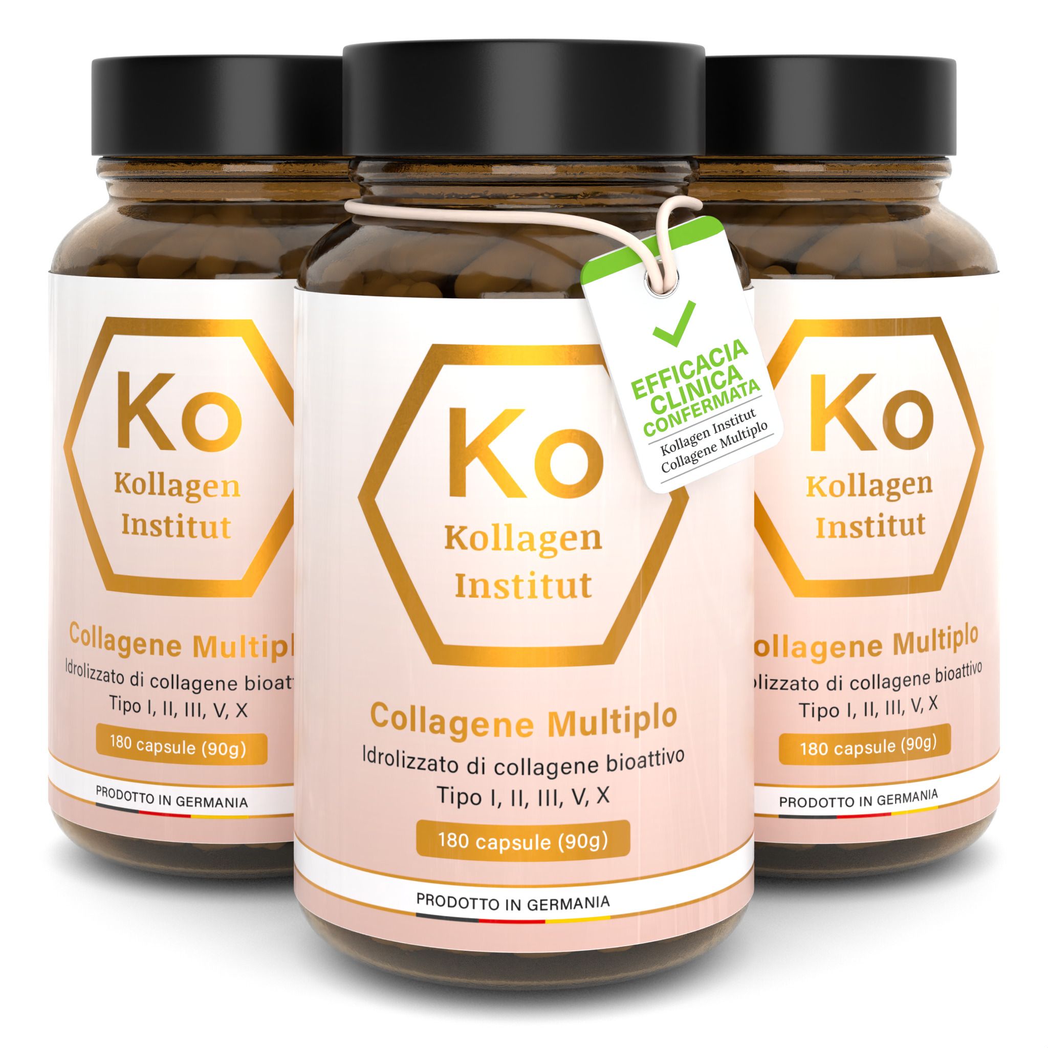 Kollagen Institut capsule di collagene multi-tipo - tipo I, II,III, V, X