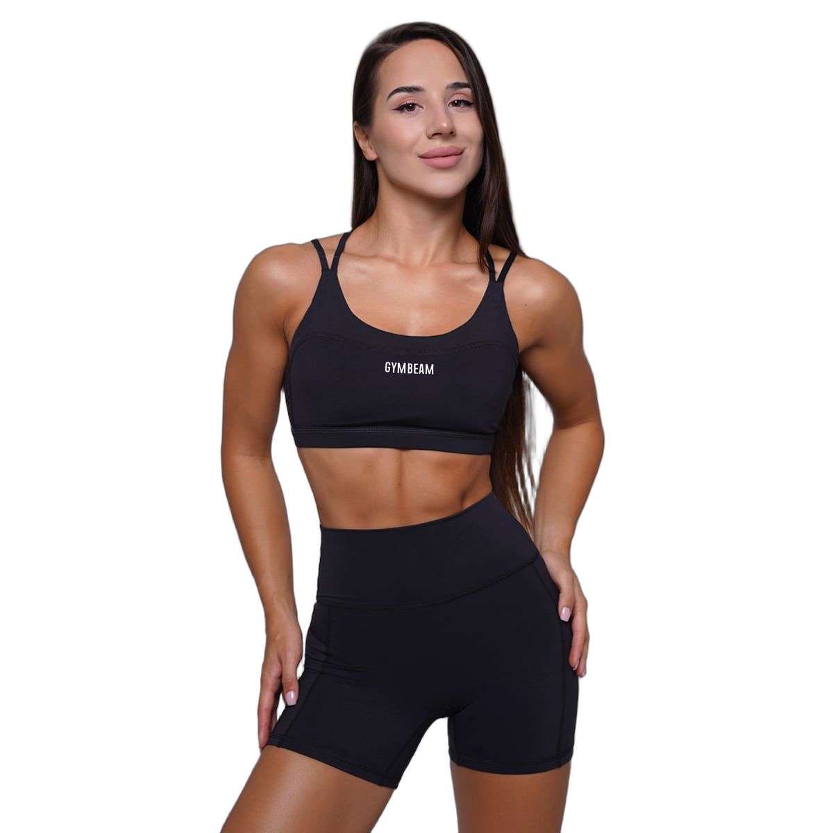GymBeam Sport-BH Damen FIT mit gekreuzten Trägern in Black