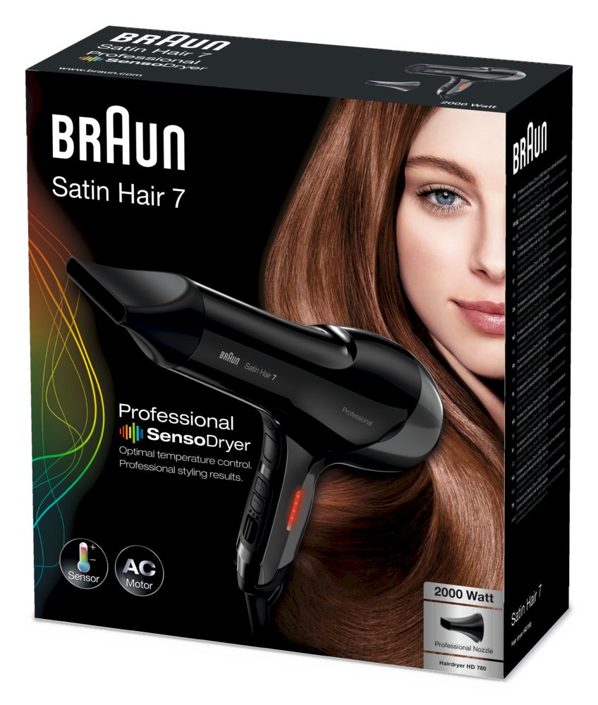Braun - Haartrockner "Satin Hair 7 HD 780 SensoDryer" in Schwarz