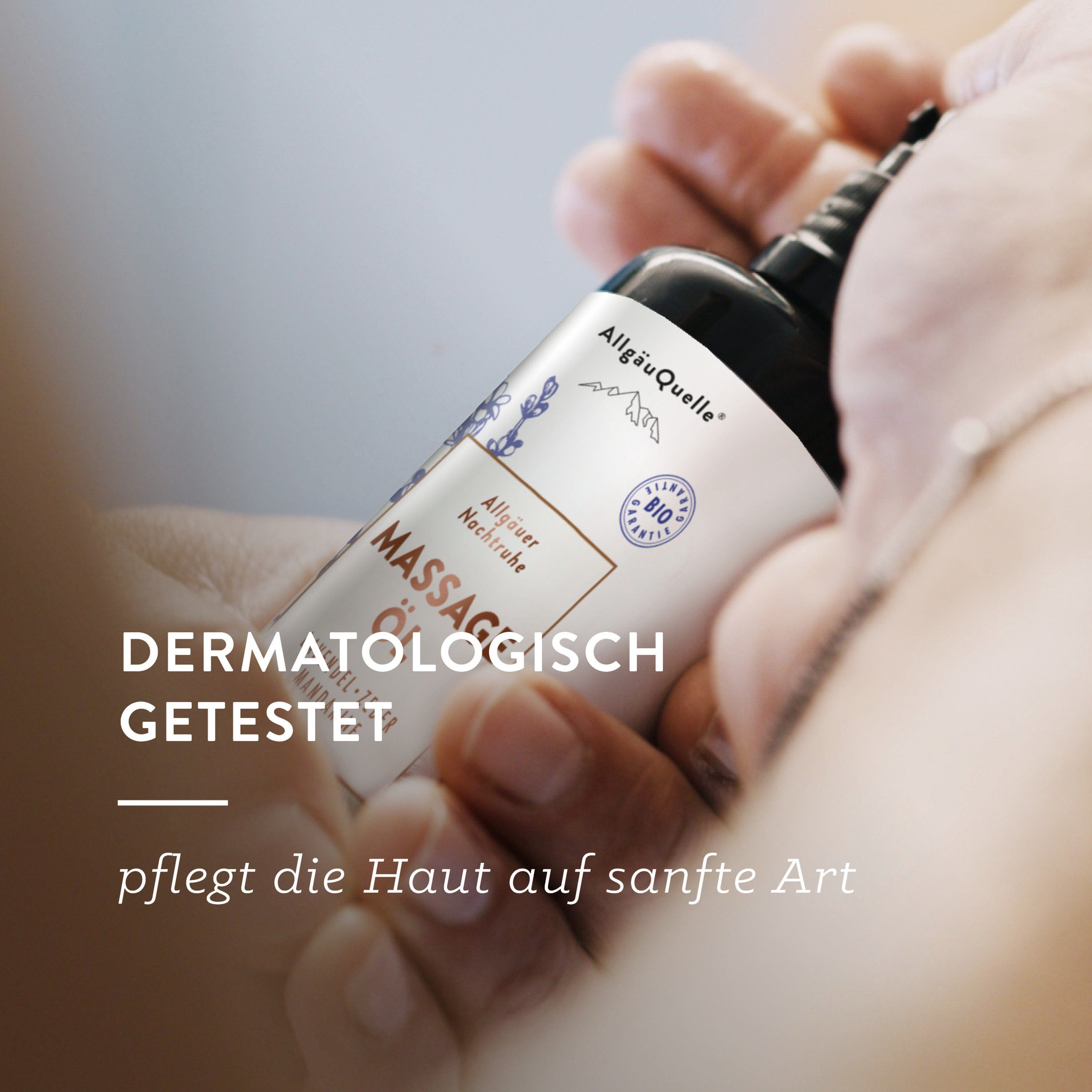 AllgäuQuelle BIO Massageöl  100% naturreine ätherische Öle aus Lavendel, Zeder, Mandarine, vegan