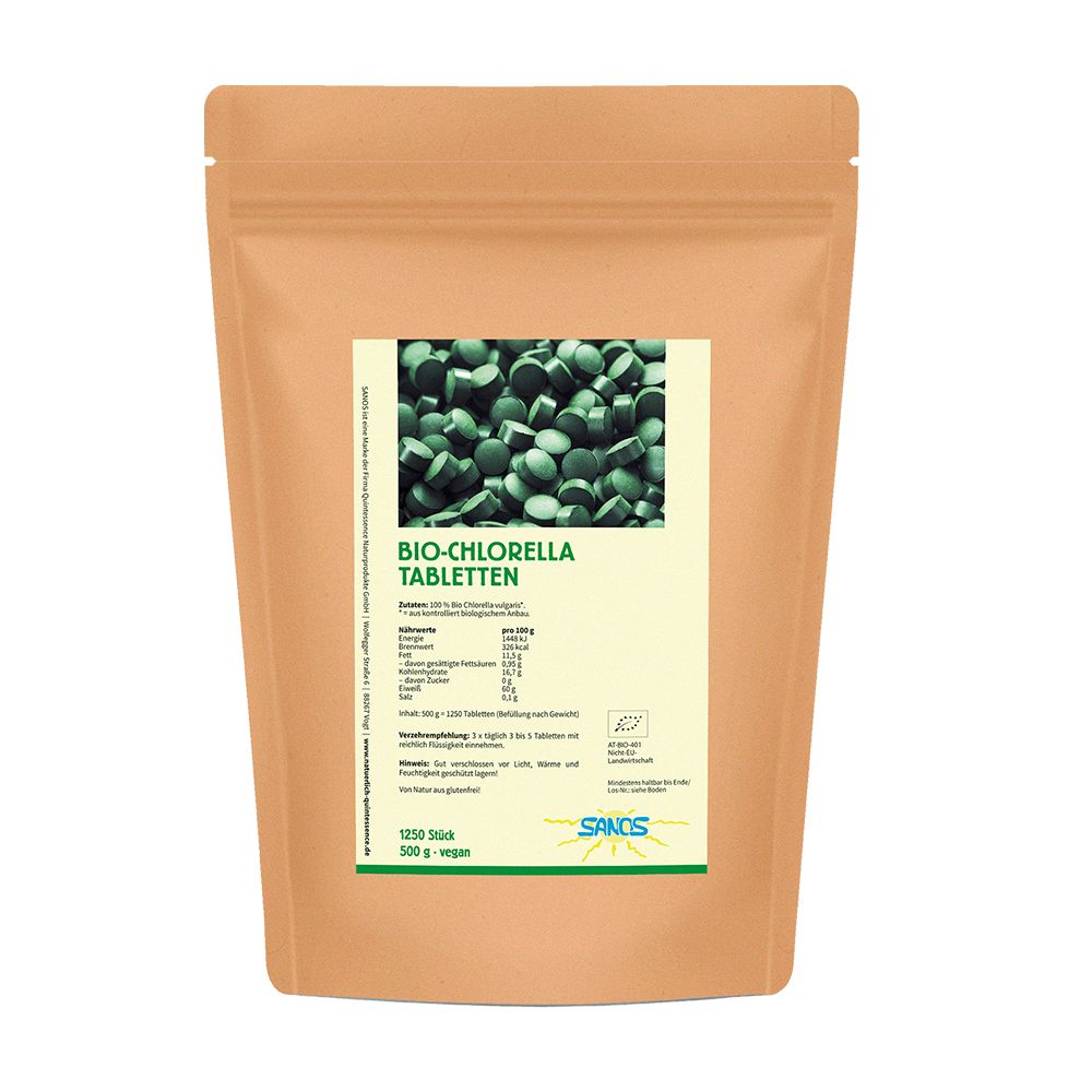 Bio-Chlorella 1250 Tabletten in Bioqualität von Sanos 500 g