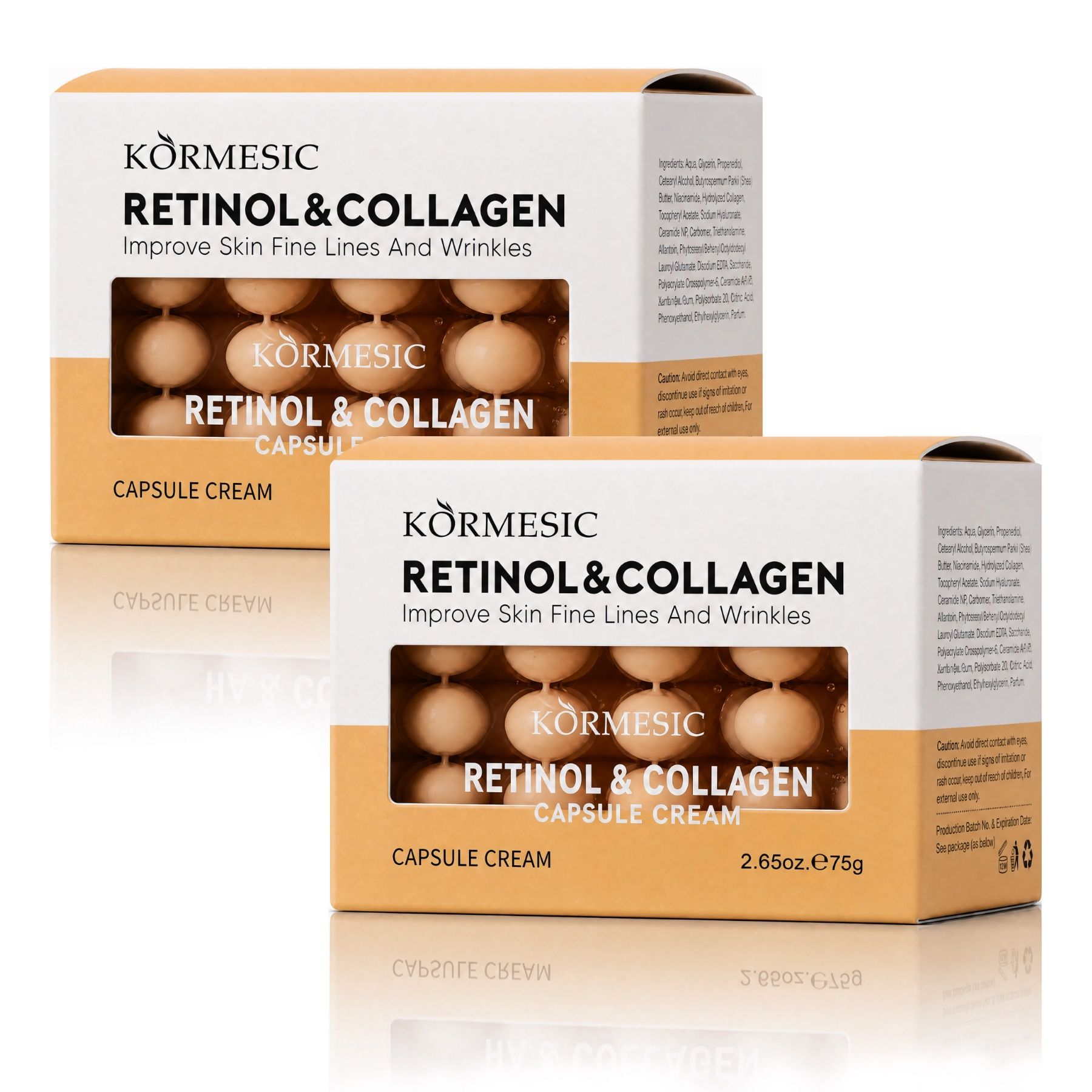 KORMESIC Gesichtscreme Retinol Kollagen Kapselcreme Anti-Aging Nachtpflege