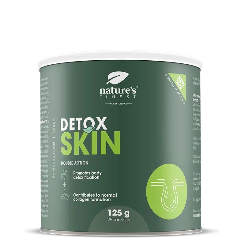 Dose 'Detox Skin' von Nature's Finest. Pulver zur Entgiftung und Kollagenbildung. 125g.