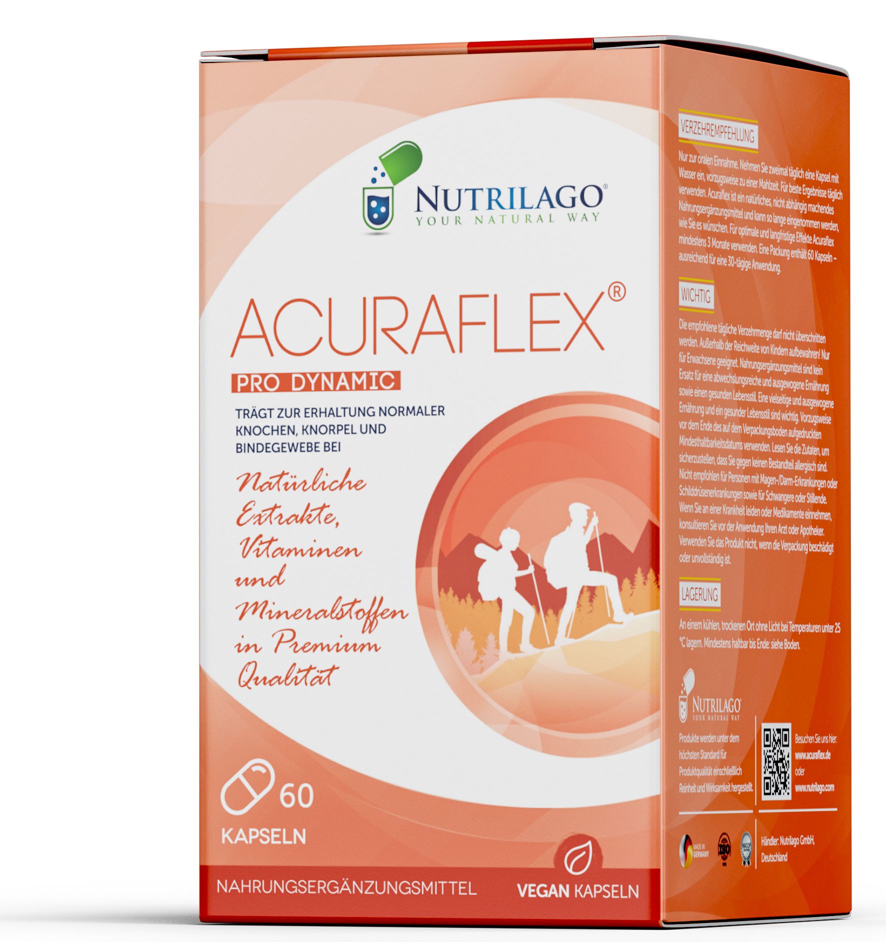 Nutrilago® ACURAFLEX Pro Dynamic - Nahrungsergänzung für Gelenke, Knorpel und MEHR BEWEGLICHKEIT