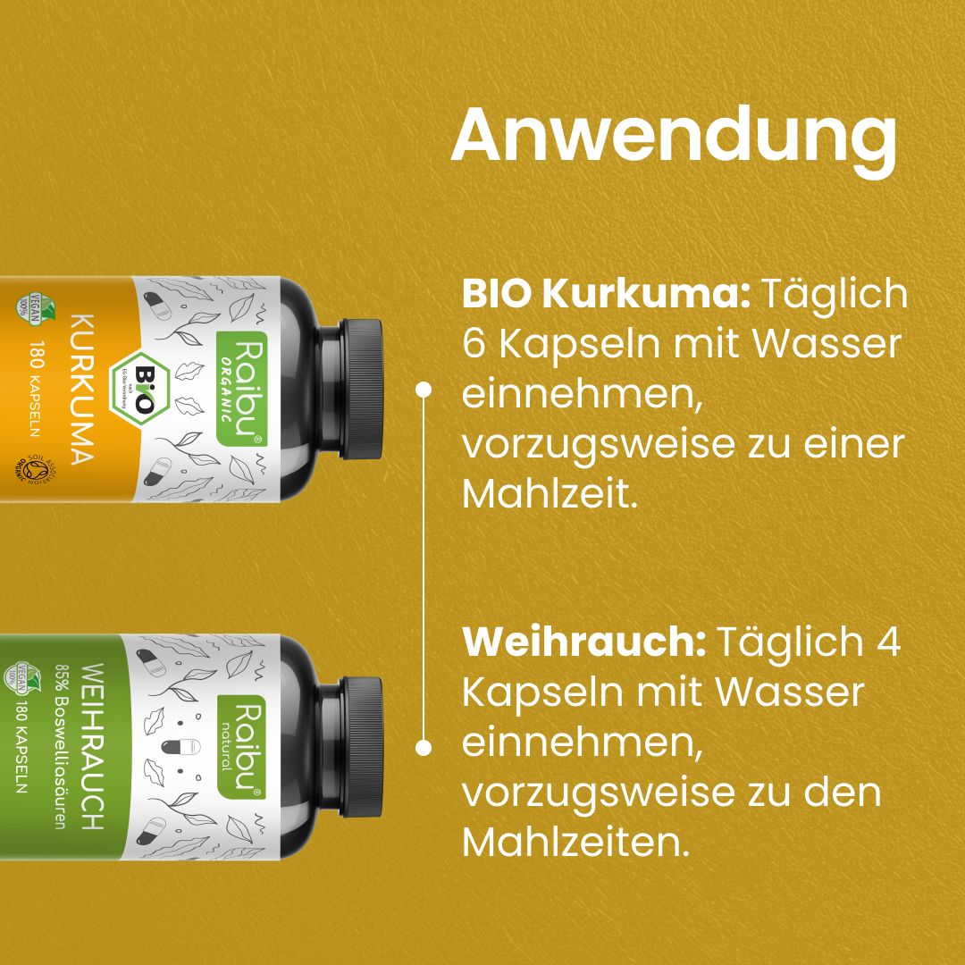 RAIBU Gelenk & Entzündungs Duo - Weihrauch + Kurkuma BIO