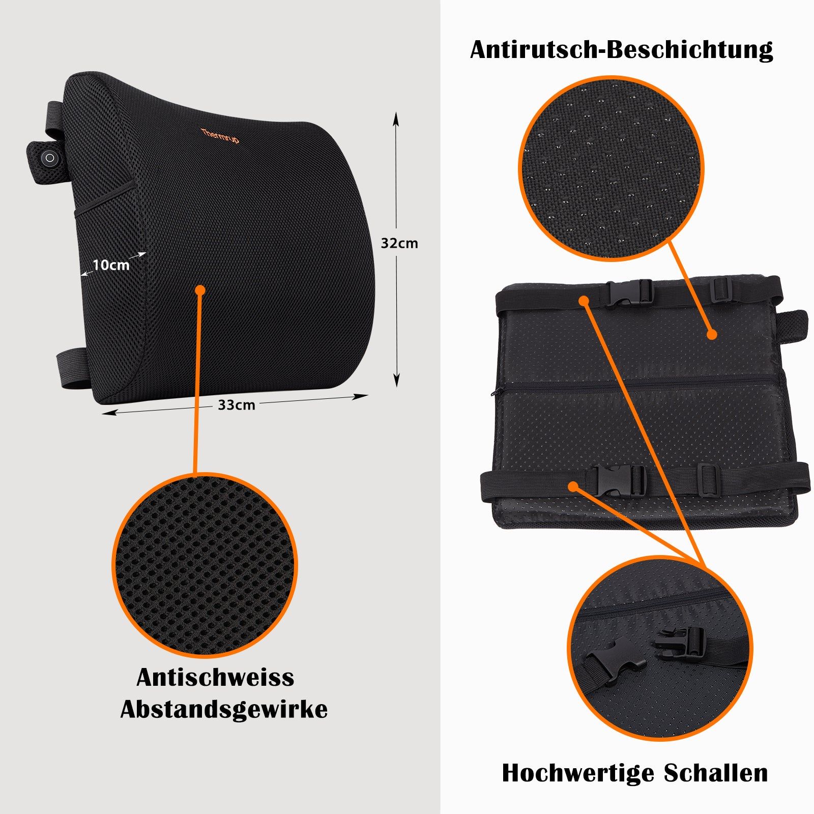 Beheizbares Ergonomisches Rückenkissen USB