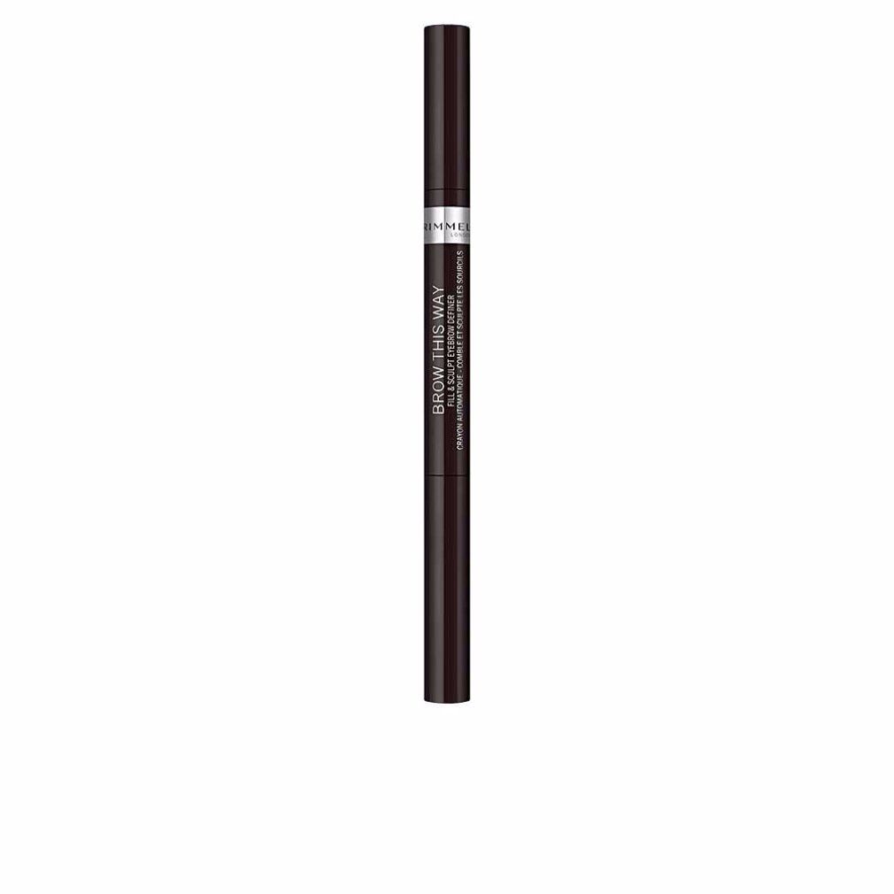 Doppelstift. Rimmel London Brow This Way Fill And Sculp Eyebrow Definer. Dunkelbraun. Text auf dem Stift.