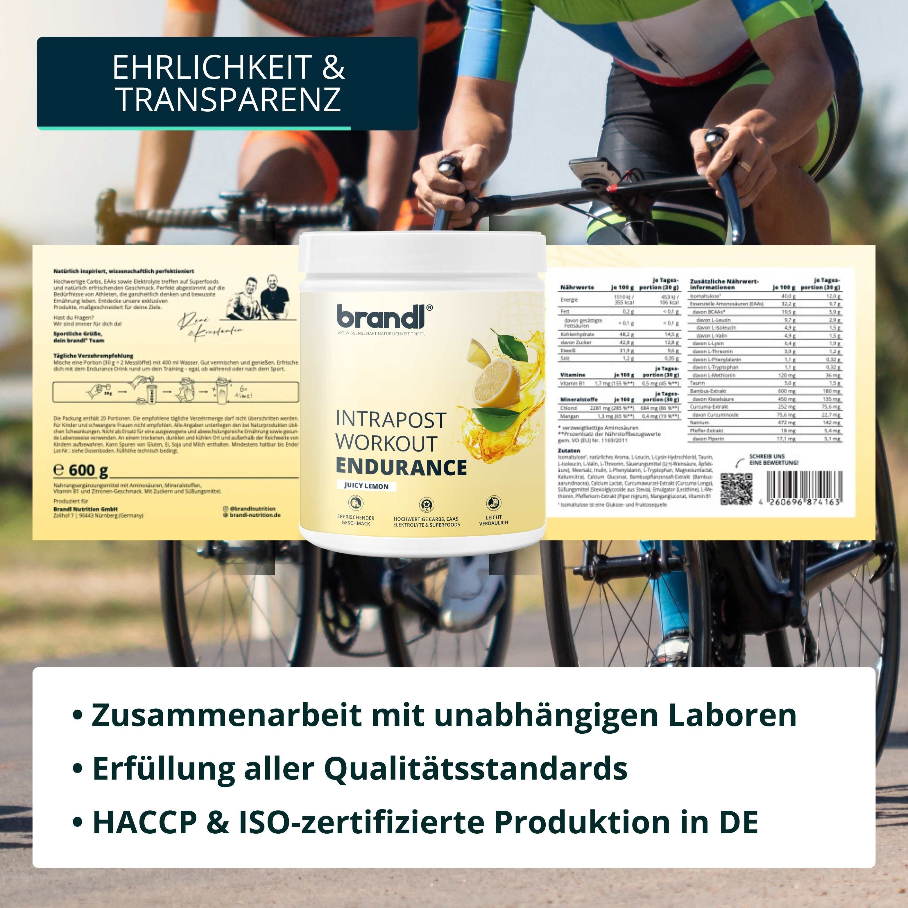 brandl® Ausdauer-Drink Elektrolyte (Mineralien) | Isotonisches Getränk | EAAs-Pulver & Superfoods