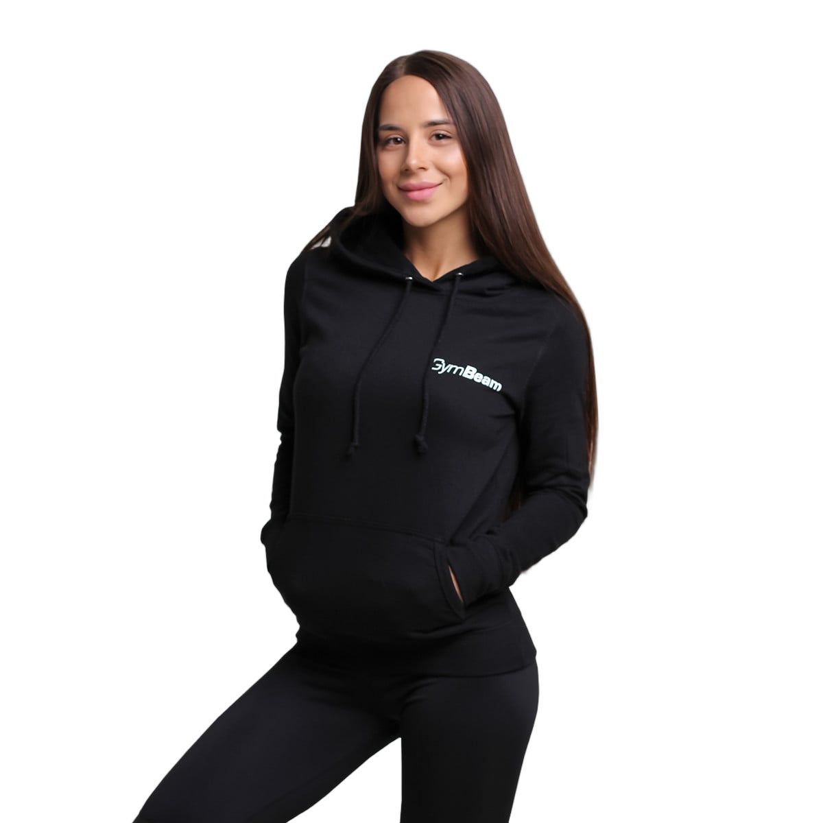 GymBeam Hoodie Damen Regular mit Kapuze Black 1 St