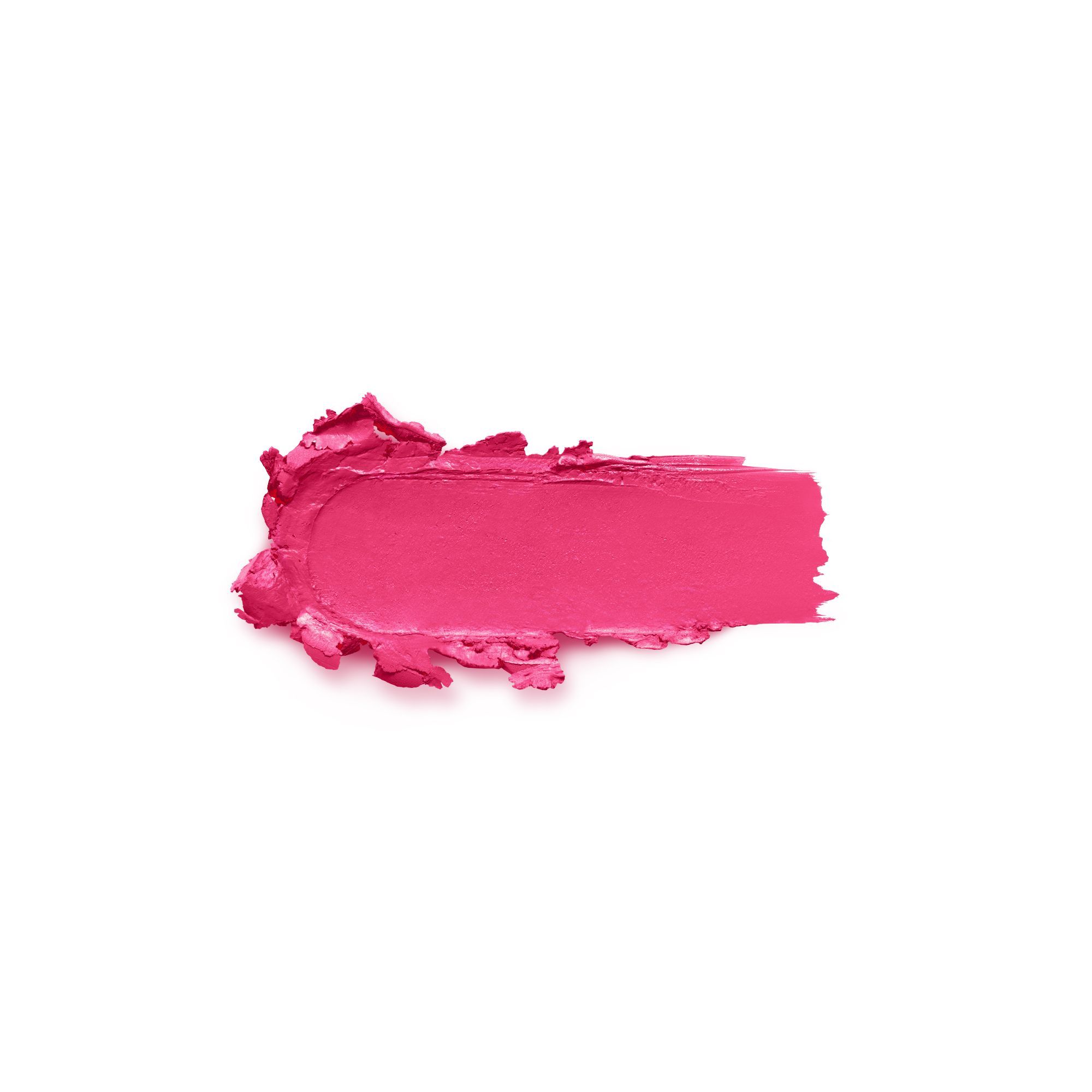 Pinker Lippenstift-Abstrich auf weißem Hintergrund. Unregelmäßige Form, Textur sichtbar.