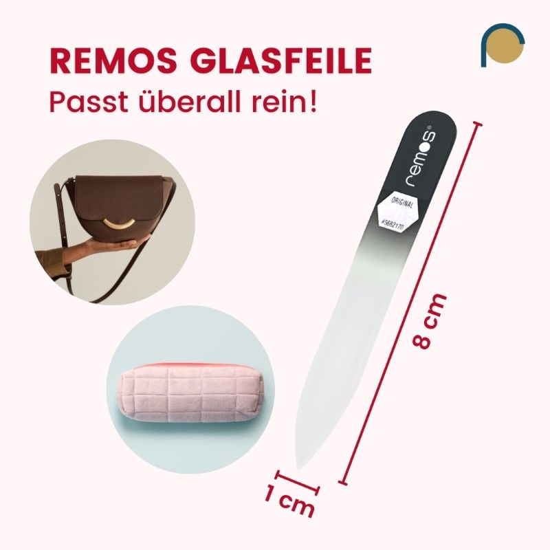 REMOS Glasnagelfeile, 8 cm, beidseitig