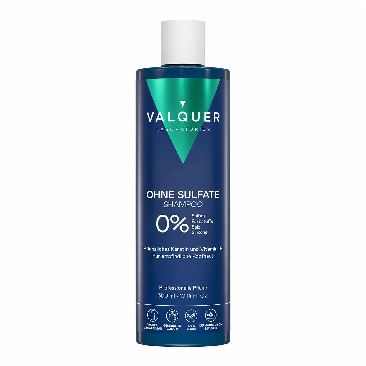 Valquer Non-Sulphate Shampoo Flasche, 500ml. Enthält pflanzliches Keratin und Vitamin E.