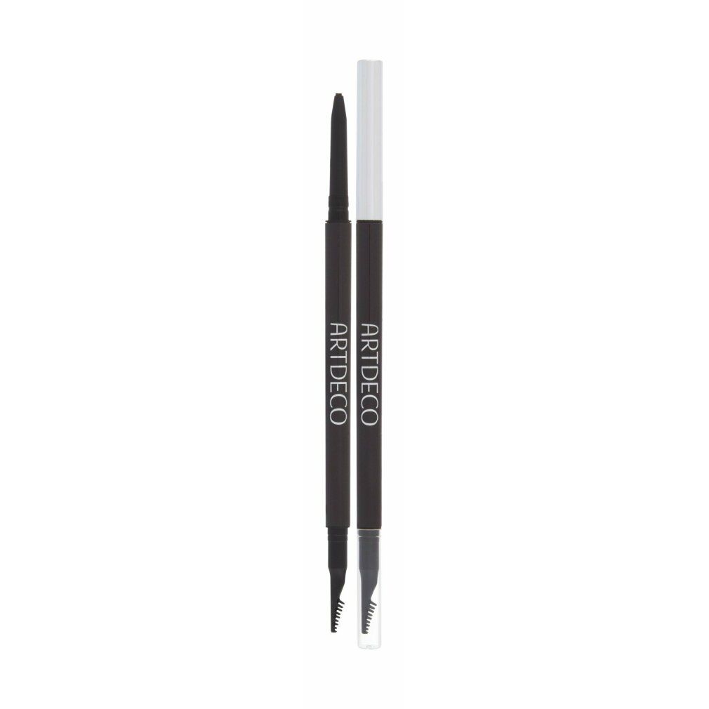 Zwei schwarze Augenbrauenstifte mit Bürste. Der Stift hat den Markennamen ARTDECO.