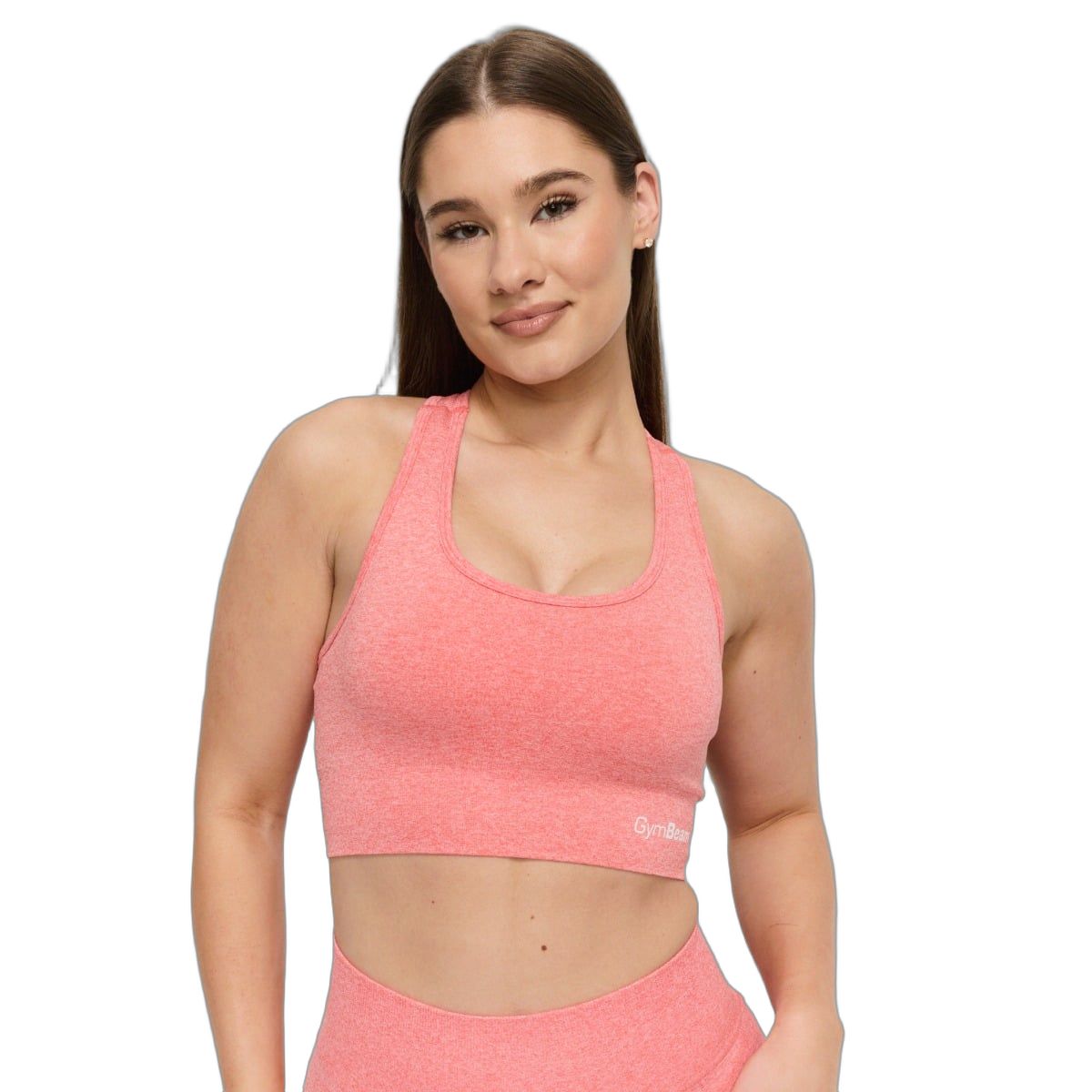 GymBeam Sport-BH für Frauen nahtlos mit breiten Trägern FLO Coral 1 St