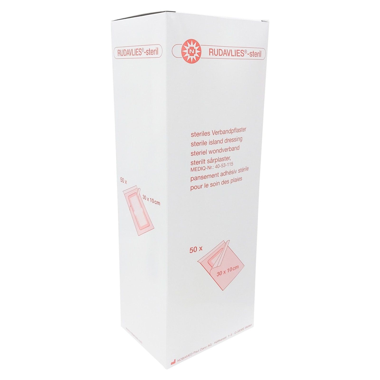 Noba Rudavlies Cerotti Sterili 20x10 Cm - 50 Pezzi Per Medicazione E Primo Soccorso