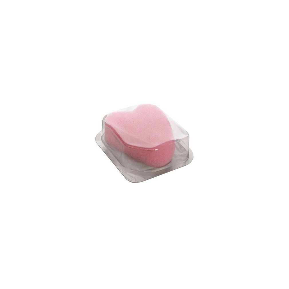 Rosa Soft-Tampon in transparenter Verpackung. Herzförmig.