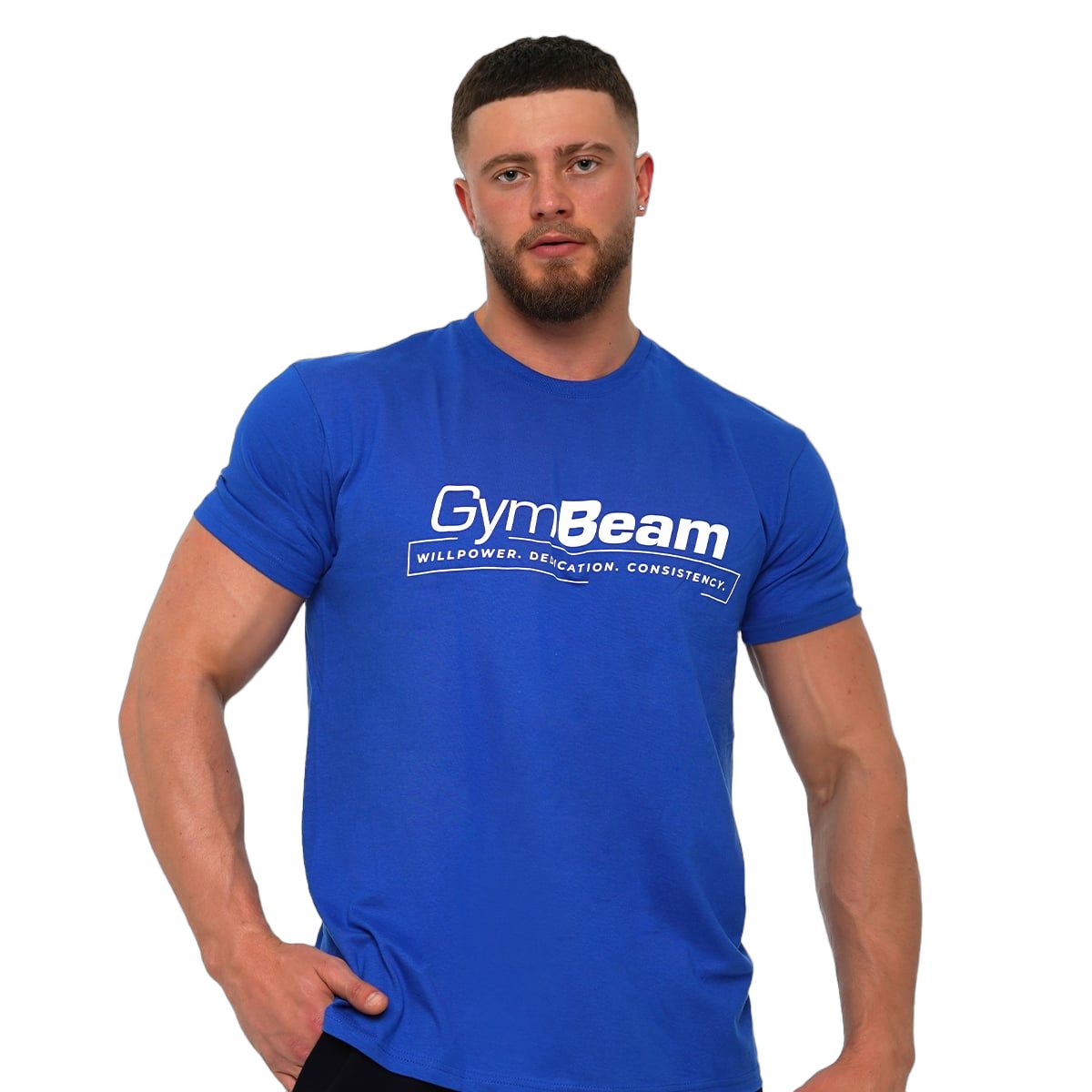 GymBeam T-Shirt Herren Regular Kurzarm Willpower Royal Blue 1 St