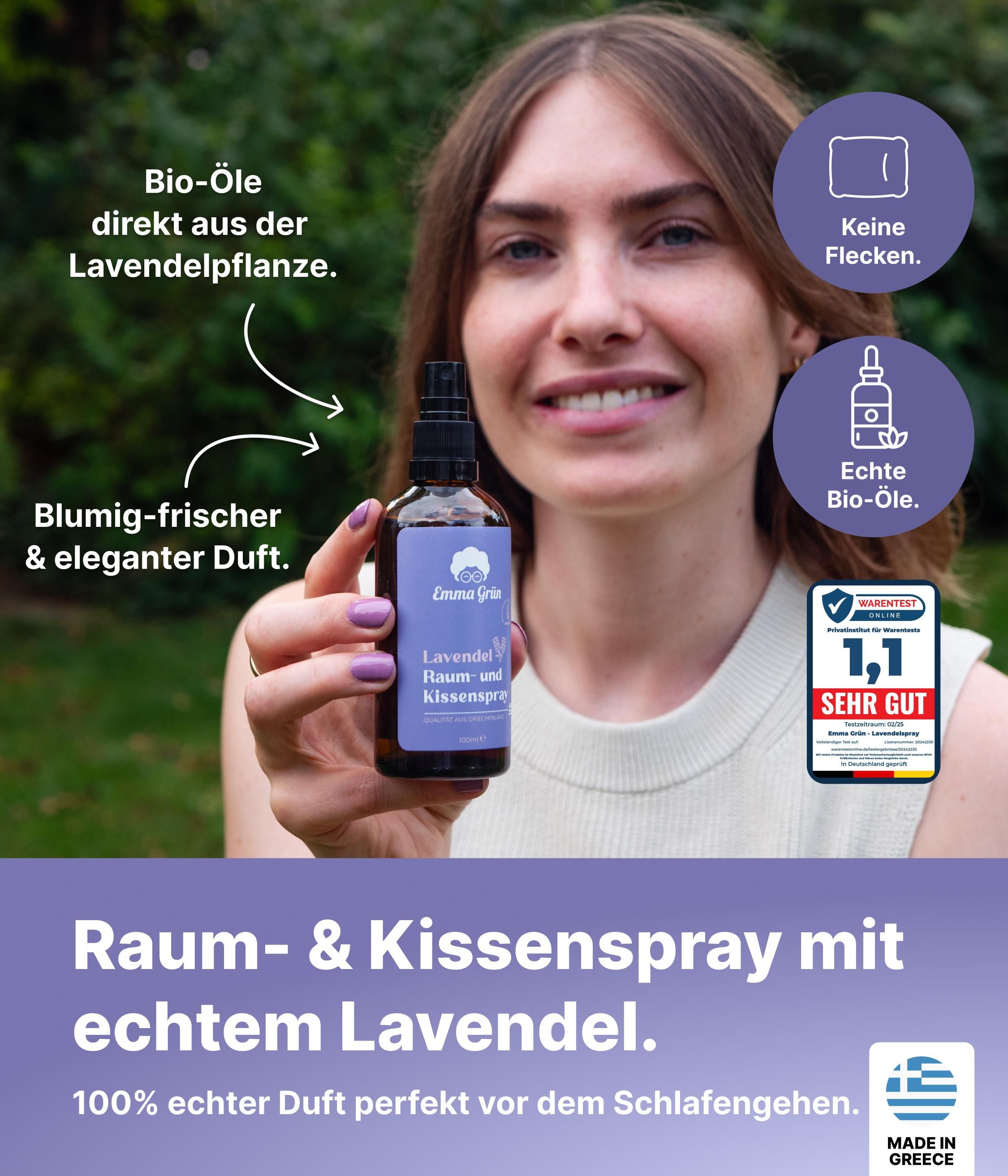 Emma Grün® Lavendel Liebe Spar-Set mit Bio-Lavendelöl & Kissenspray Bio
