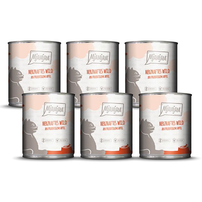 MjAMjAM - herzhaftes Wild an fruchtigem Apfel 6x800 g Futter