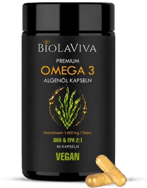 Biolaviva | Omega 3 Algenöl Kapseln - hochdosiert vegan 1 St Weichkapseln
