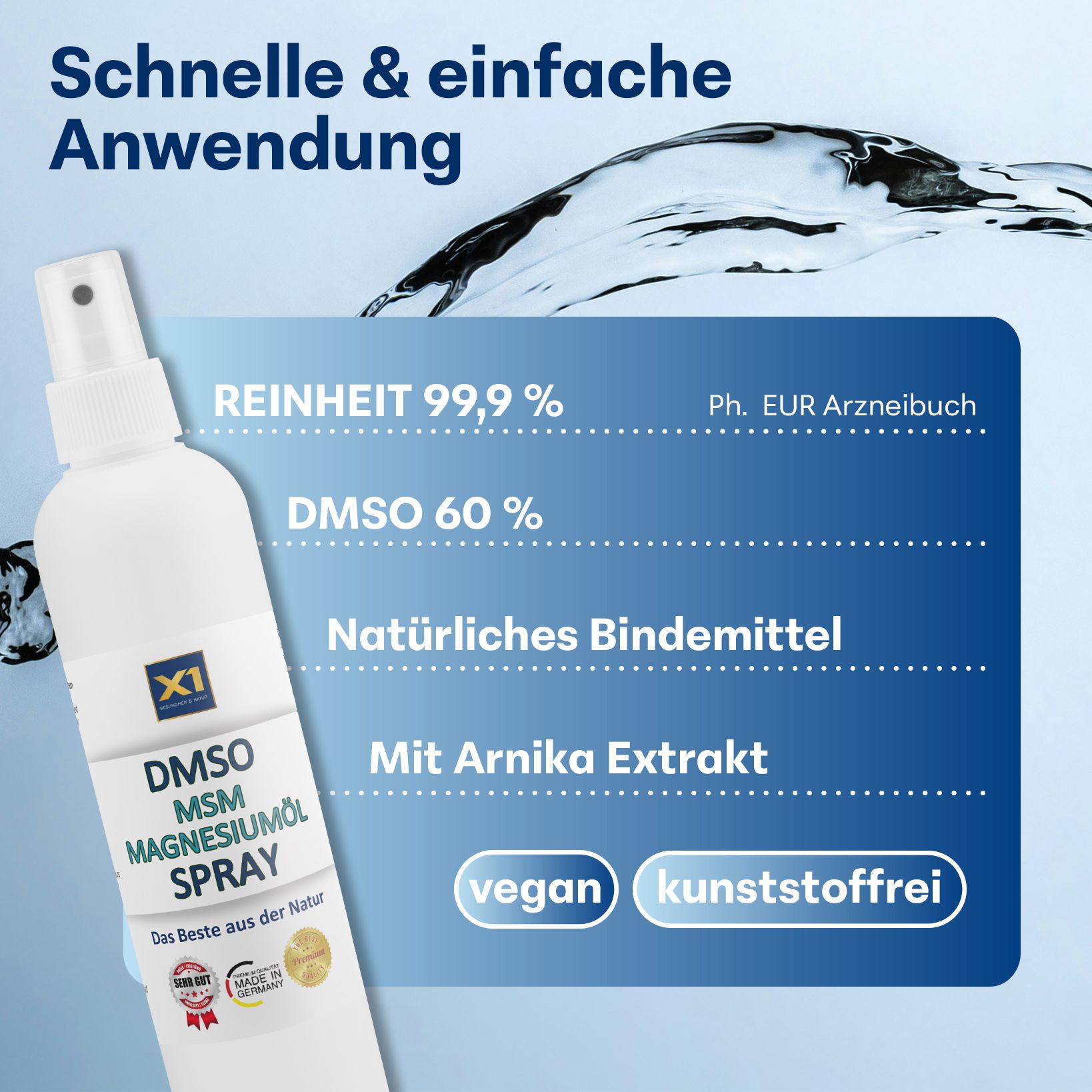 X1 DMSO MSM Magnesiumöl Spray
