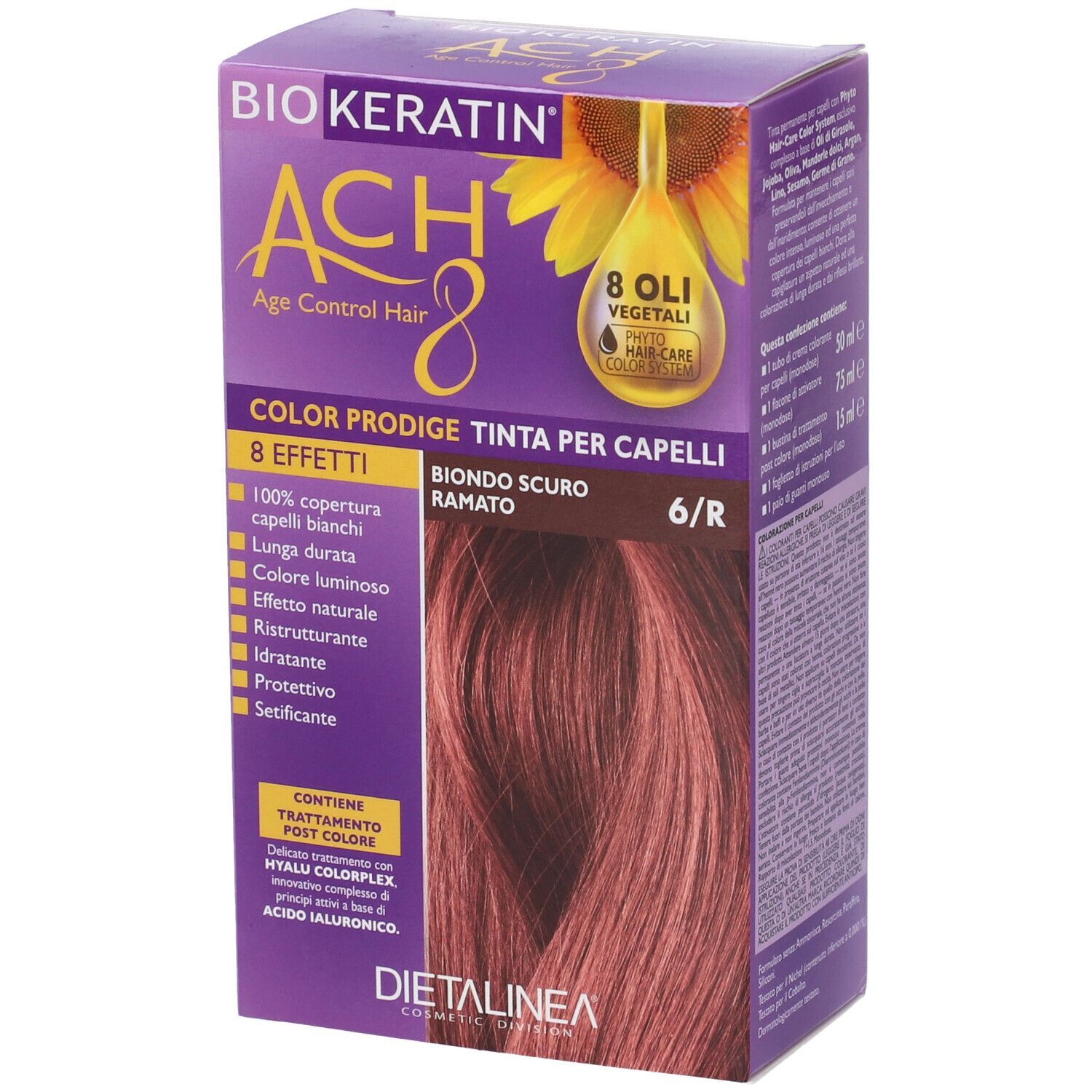 Biokeratin Ach8 Tintura Per Capelli 6/R Biondo Scuro Ramato 1 Pz