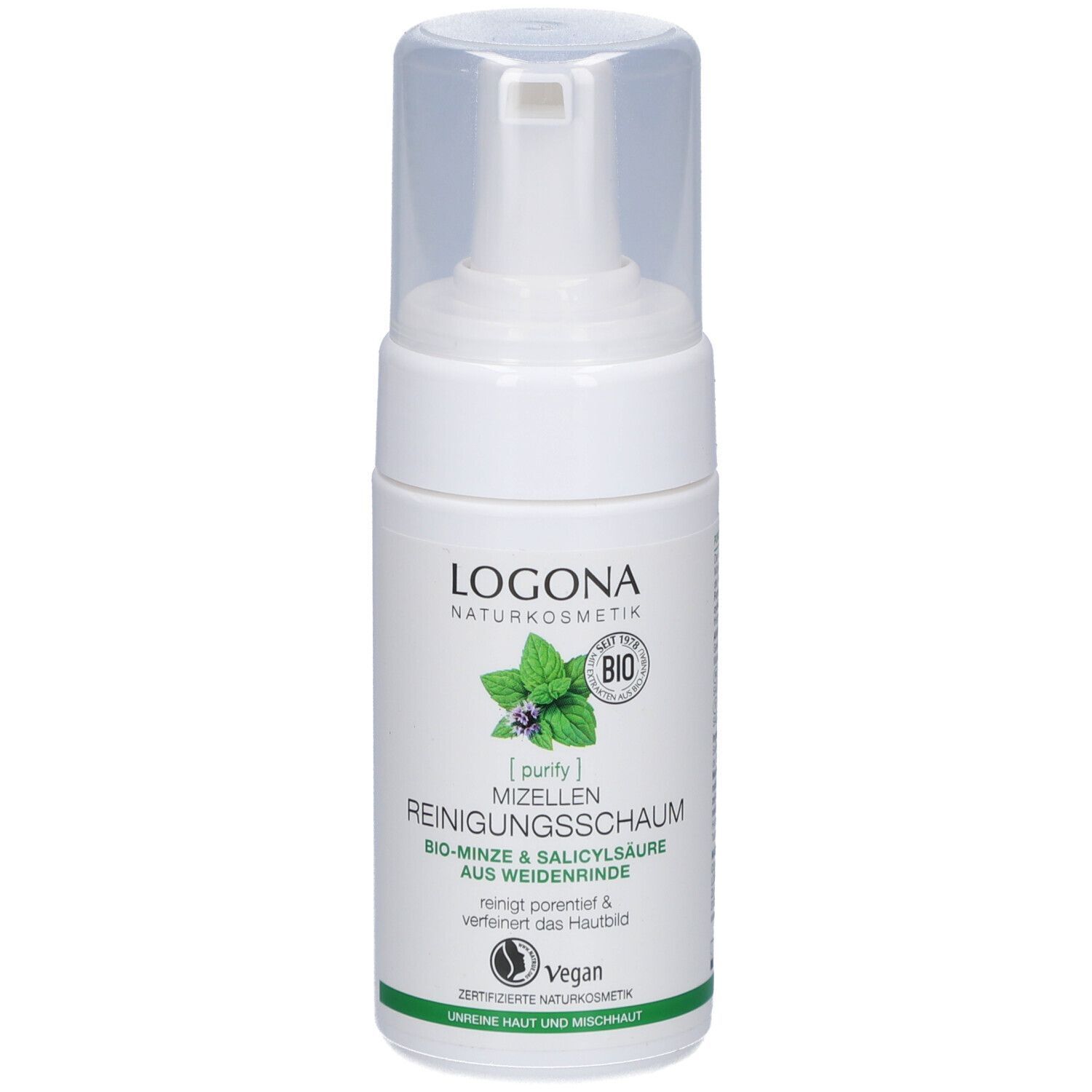 Purify Mizellen Reinigungsschaum Bio-Minze & Salicylsäure aus der Weidenrinde 100 ml