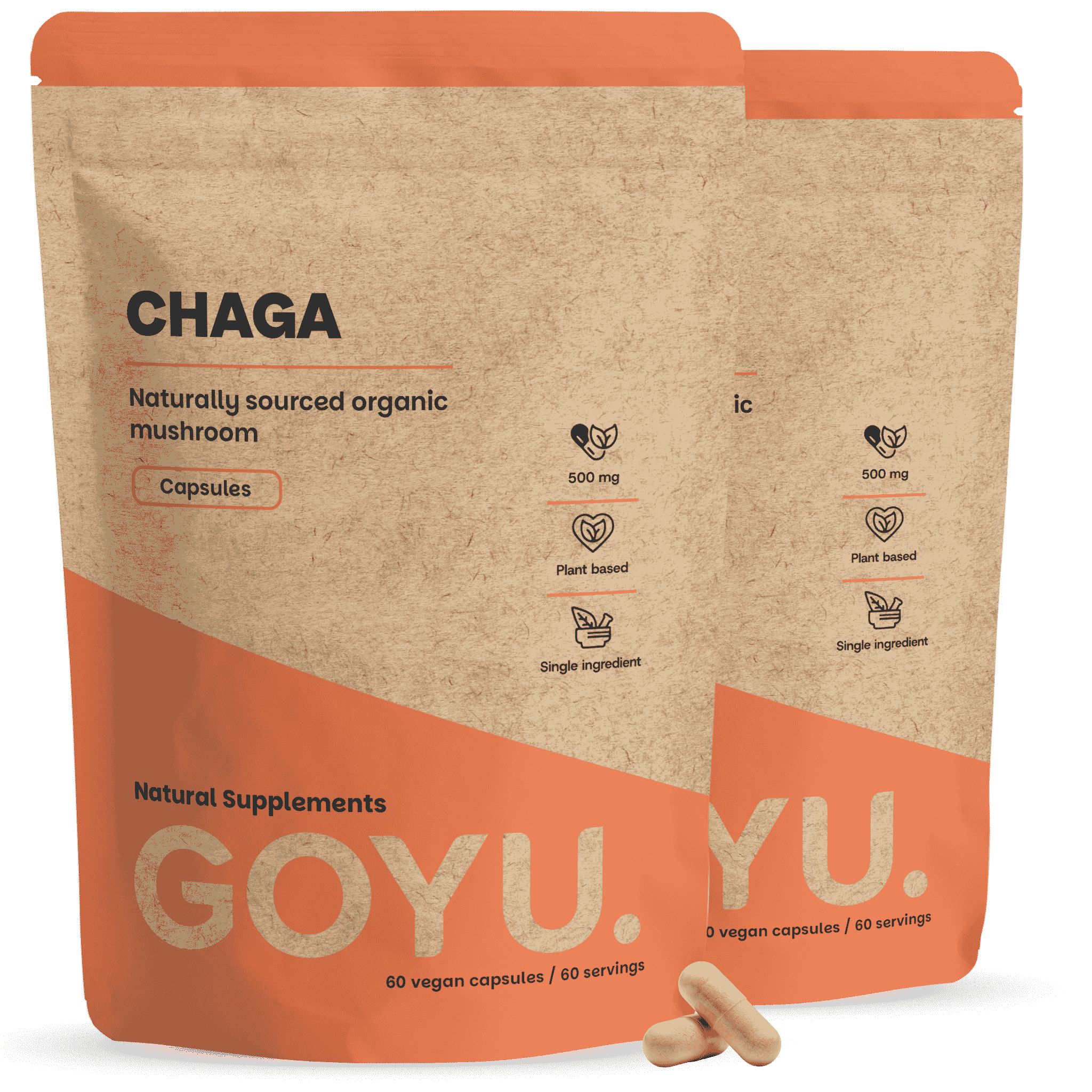 GOYU® – Chaga Capsules 500 mg Biologisch Combipack 120