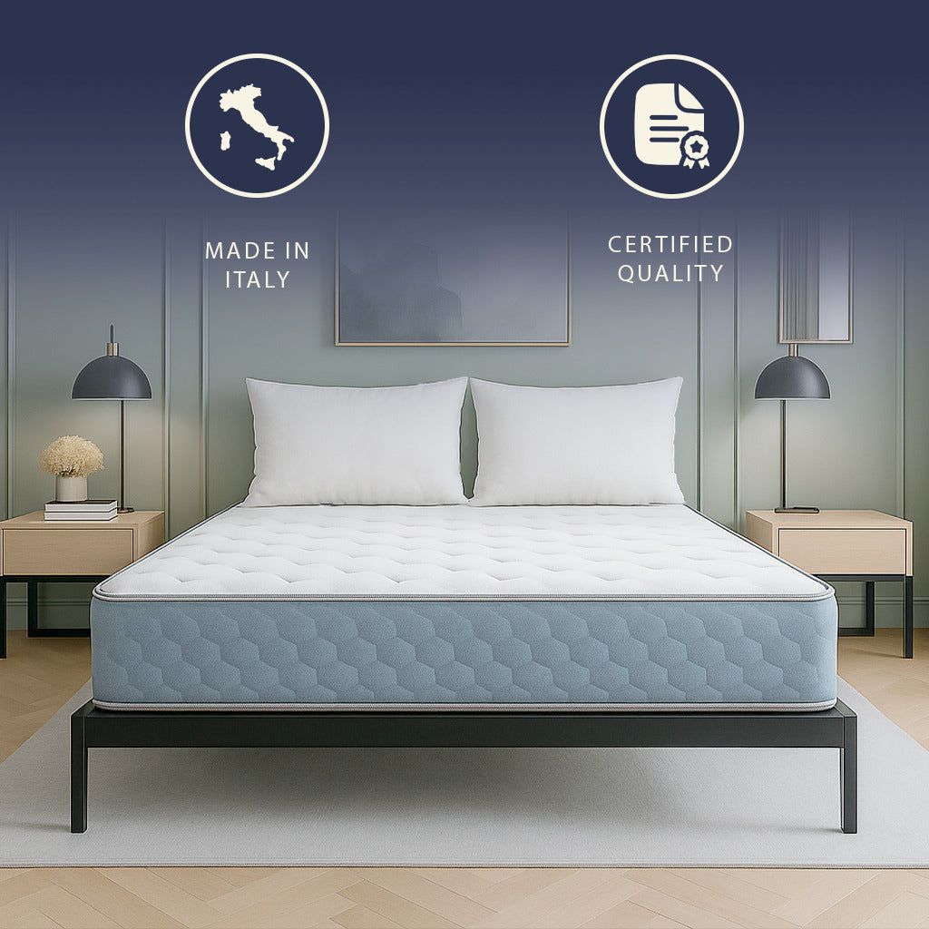 The White Stone Matratze 140x200 aus Hypoallergener Schaum und Memory Foam, Höhe 22 cm