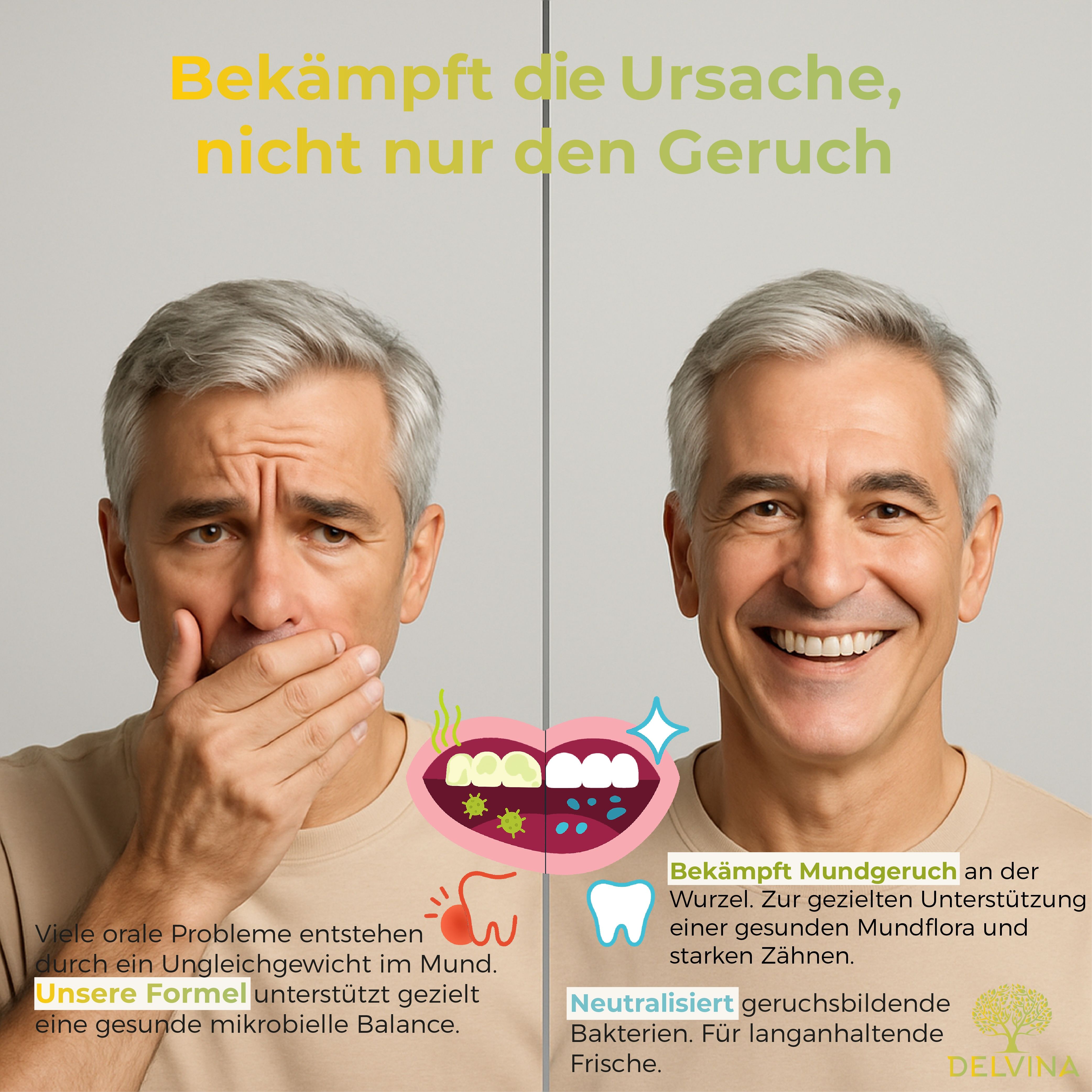 Delvina Mundflora - Lutschtabletten gegen Mundgeruch (Himbeergeschmack)